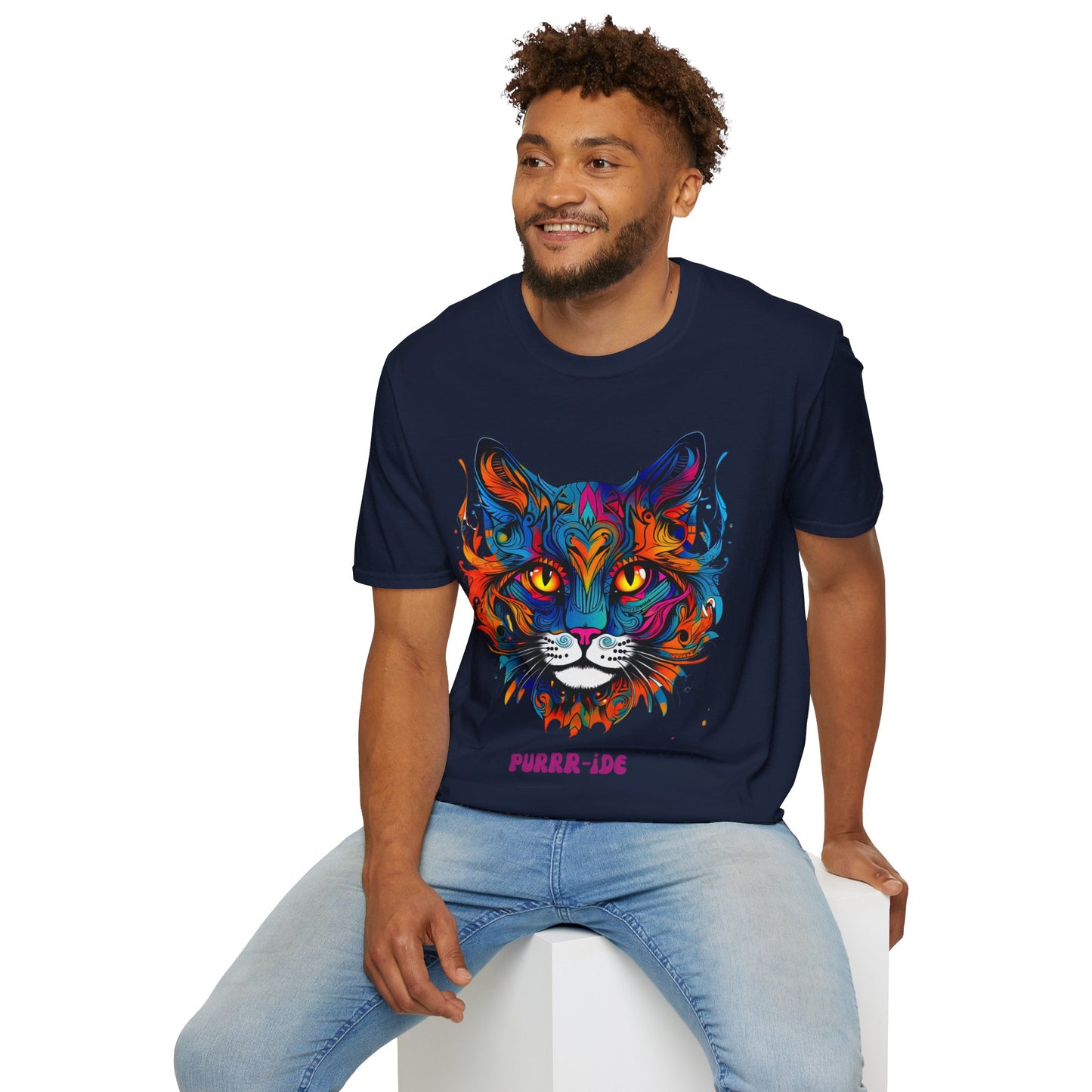 Pride - Purride Cat Shirt, Cat Lover's Christmas Gift Unisex Tee Shirt, T-Shirt Cat Lovers Gift Softstyle T-Shirt Tee Teeshirt LGBTQ+ Gift