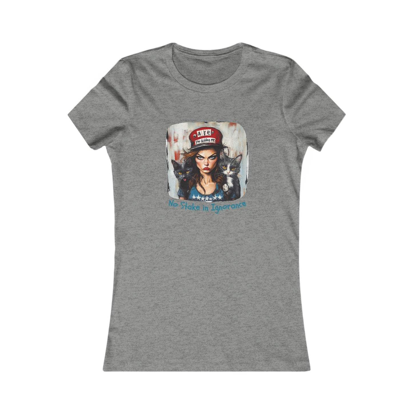 Childless Cat Lady Shirt - "No Stake in Ignorance" - , Ladies Cut T's,