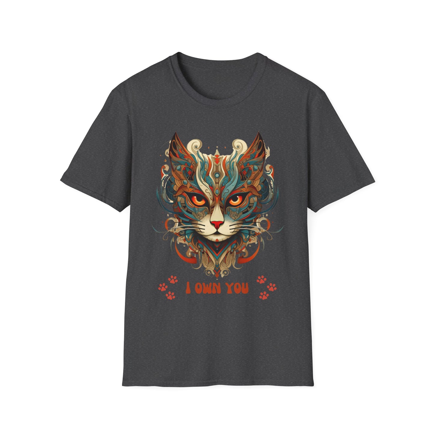 I Own You Cat Paws, Cat Lover's Gift Unisex Tee Shirt, T-Shirt Cat Lovers Gift Softstyle T-Shirt Tee Teeshirt Stylized Exotic Cat