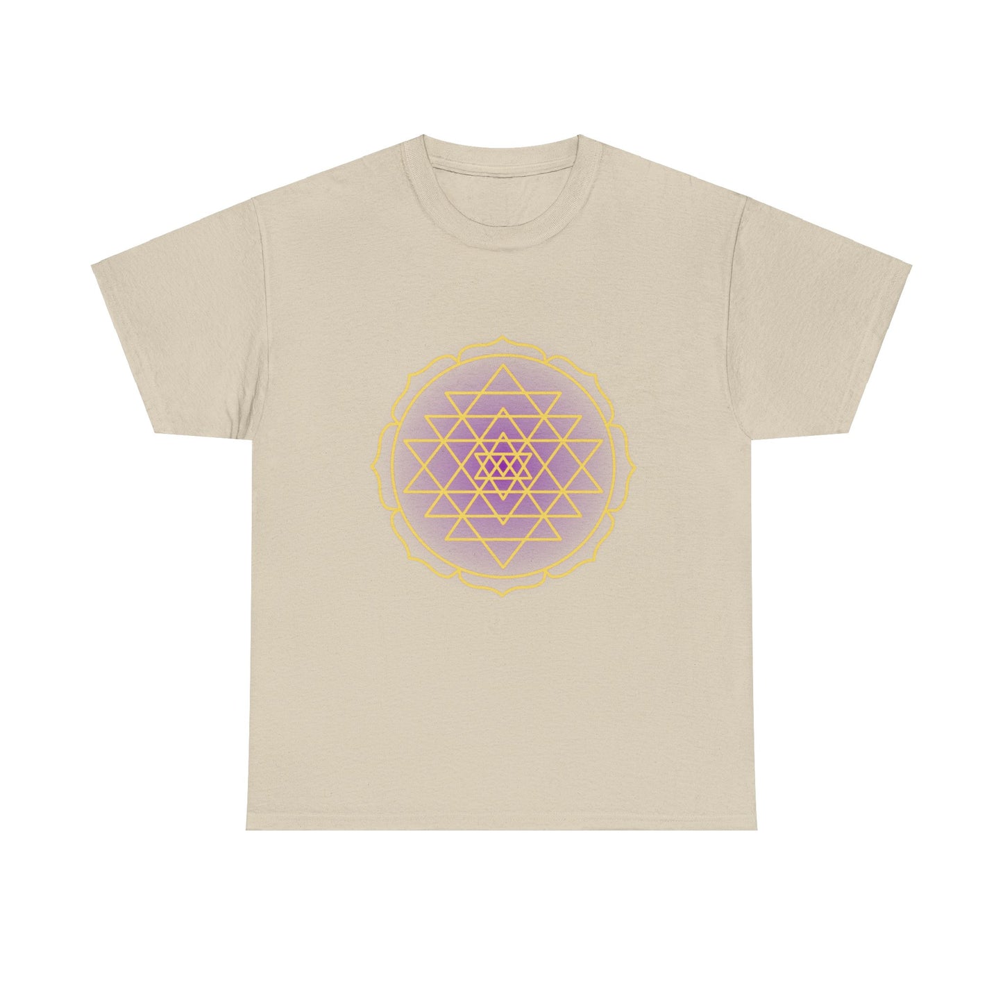 Sri Yantra, Purple Glow, Shree Yantra, Shri Chakra Nava Chakra Shirt - Graphic Tee - Yoga, Zen, Hindu Gifts Unisex Heavy Cotton Graphic Tee T-Shirt