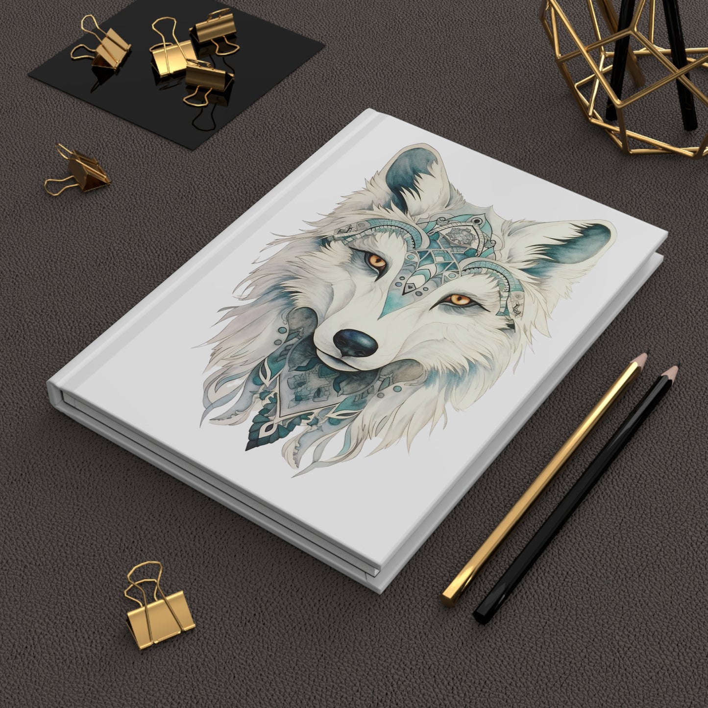 White Wolf Journal, Notebook Diary, Wolf Totem Book, White Wolf Gift Hardcover Journal Matte Notebook Diary, White Wolf Medicine