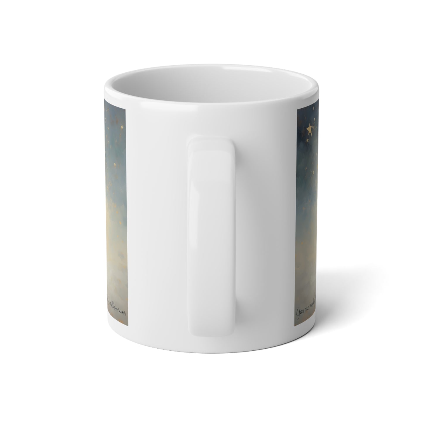 Stardust Spiritual Yoga Consciousness Gift Mug, Jumbo 20 oz Mug XL Size Mug Meditation Meditator Gift