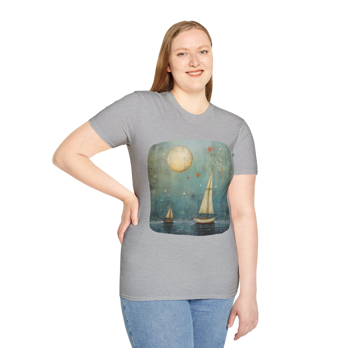 Nautical, Sailing Lover's Peaceful Seas Unisex Tee Shirt, T-Shirt Sailing Gift Softstyle T-Shirt Tee Teeshirt Nautical Florida Gift