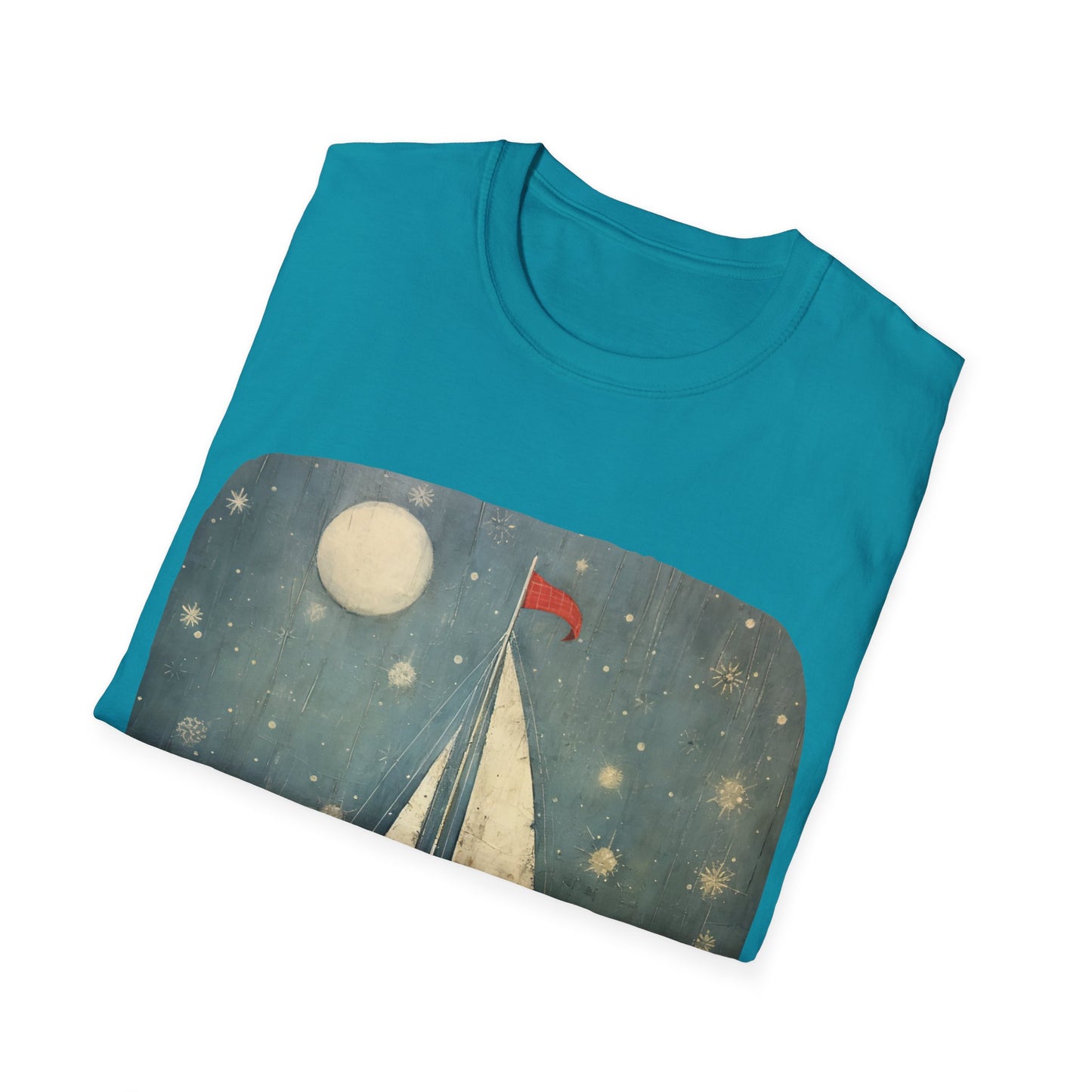 Christmas Nautical, Sailing Lover's Christmas Gift Unisex Tee Shirt, T-Shirt Sailing Gift Softstyle T-Shirt Tee Teeshirt Nautical Florida