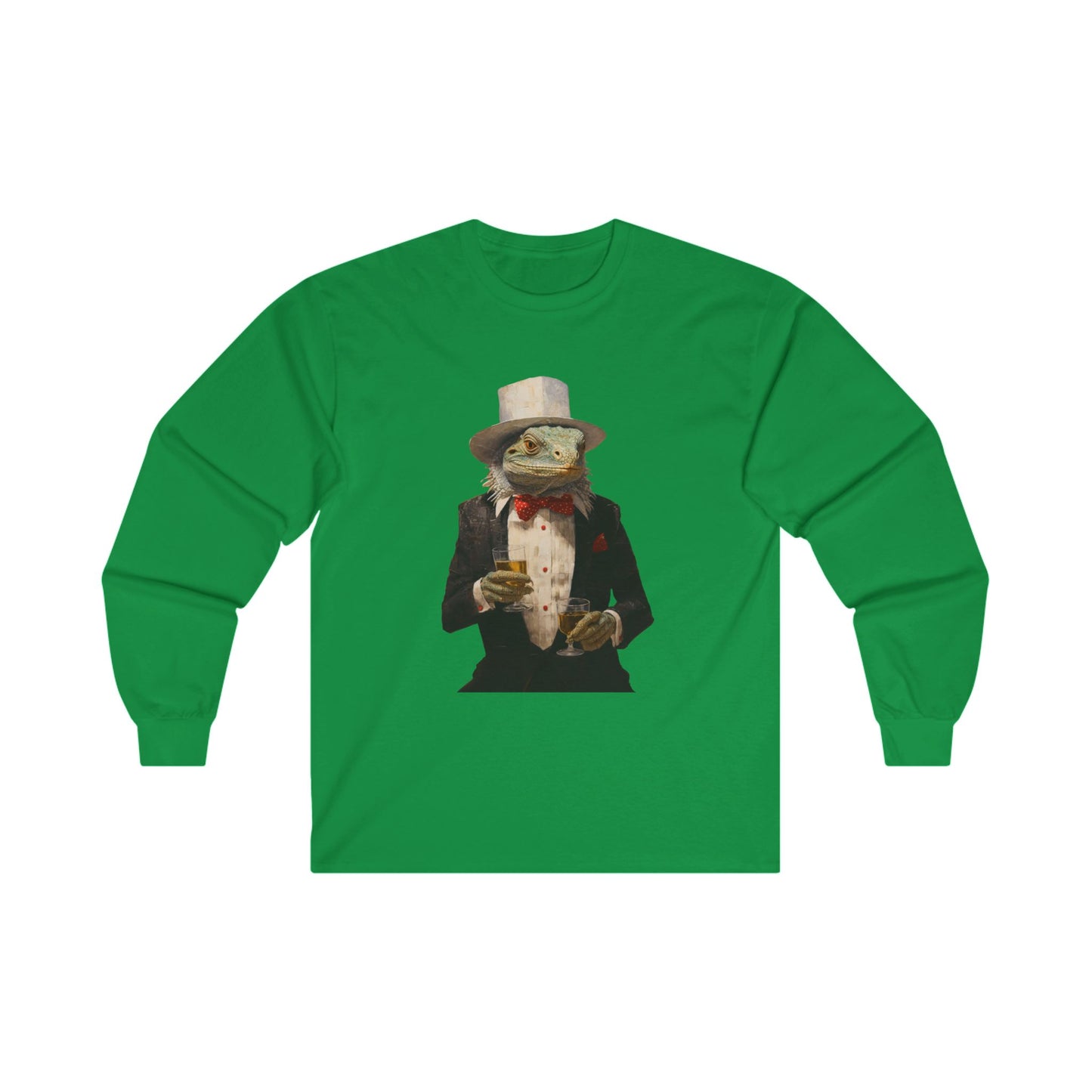 Cocktail Charlie, Drinking, Cocktails Iguana, Reptile Shirt, Drinking Celebration Gift, Bar Gift, Long Sleeve T-shirt Ultra Cotton Long Sleeve Tee T-Shirt