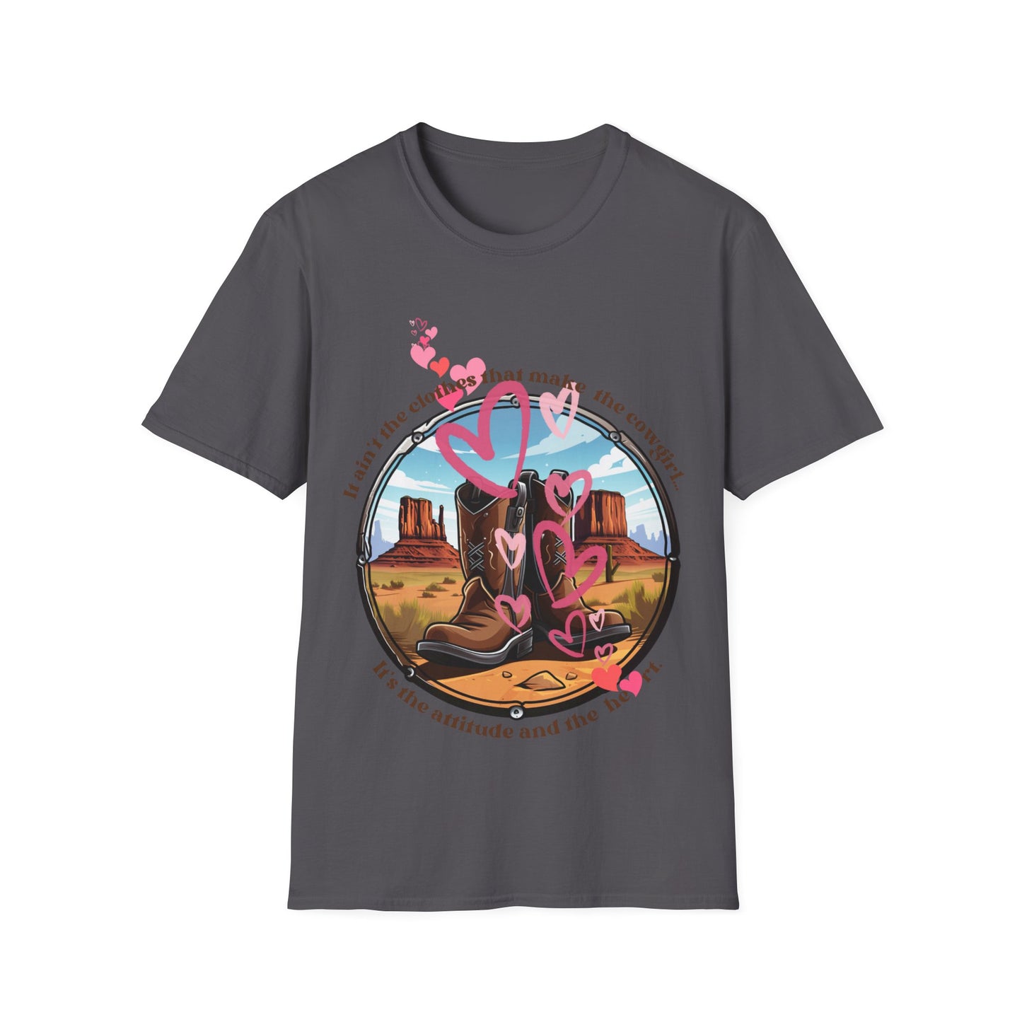 Cowgirl Heart Shirt, T-Shirt, Softstyle Unisex GraphicTee Shirt - Cowgirls Gear Southern Style, Southern Gift Shirt Cow Girl Attitude