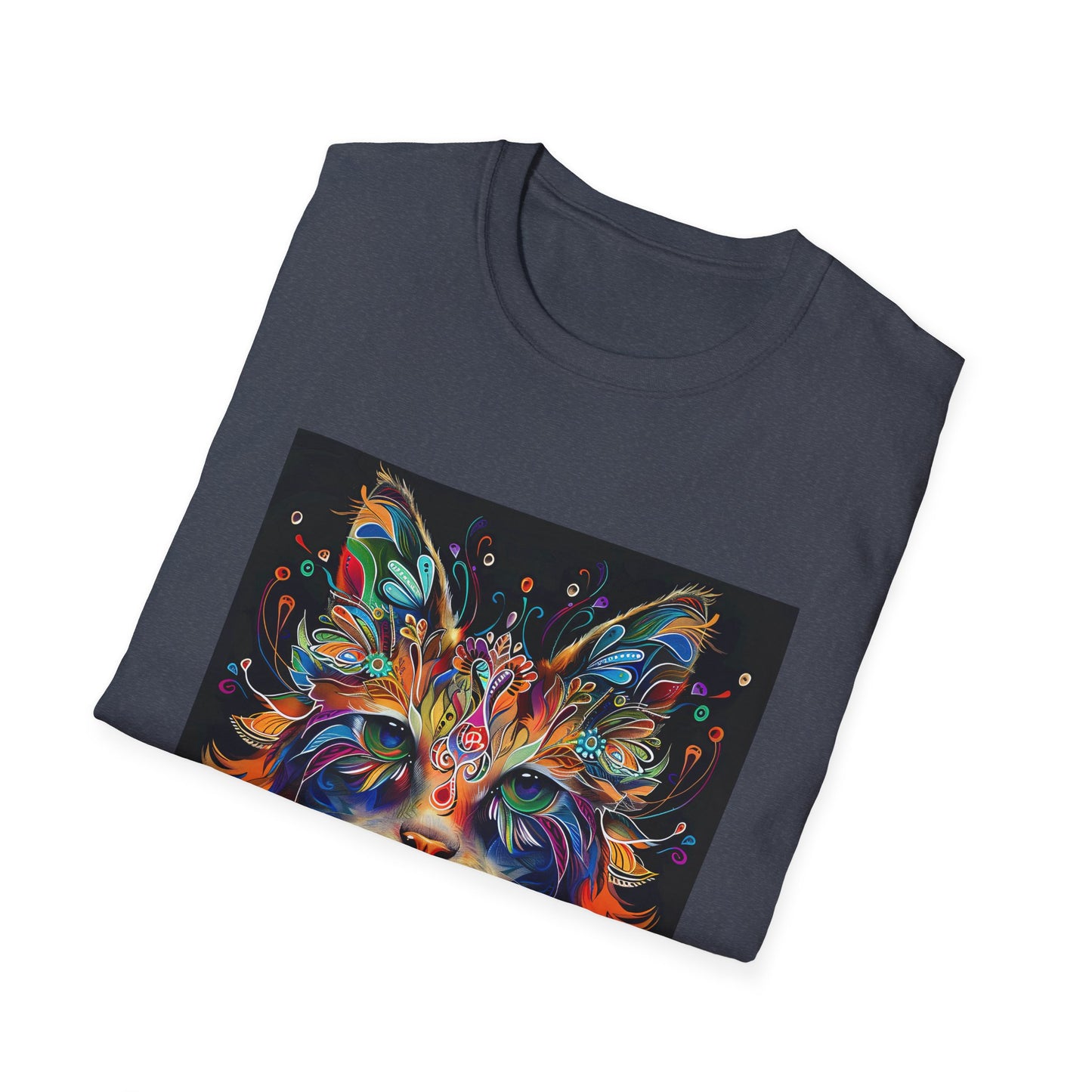 "Shine Bright and Own Your Light" Cat Shaman Graphic Cat Tee, Cat Lover's Graphic Tee Graphic Unisex T- Shirt, T-Shirt Cat Lovers Gift Softstyle T-Shirt Tee Teeshirt Stylized Cat