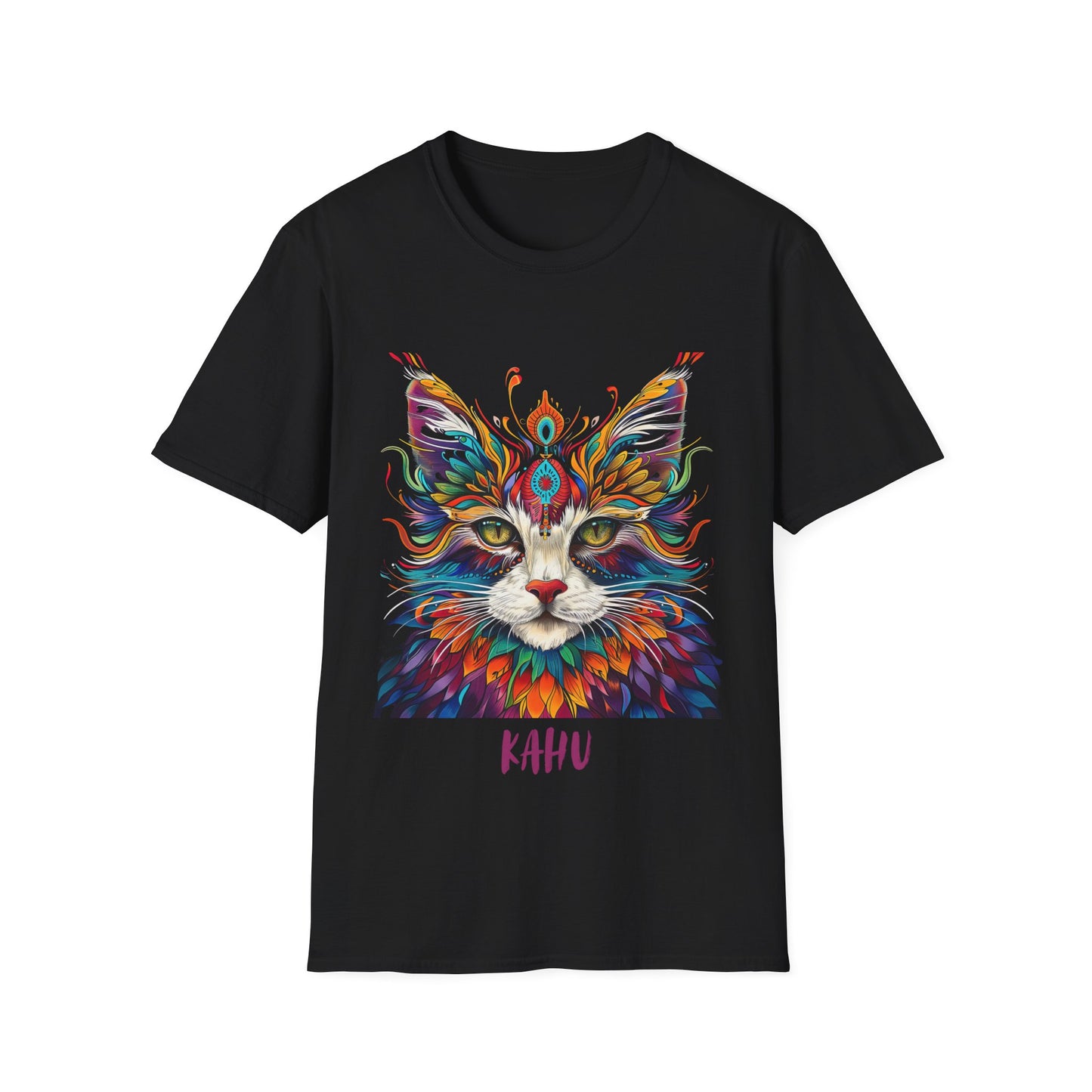 KAHU Cat Shirt, Special Cat Lover's Graphic Tee Graphic Unisex T- Shirt, T-Shirt Cat Lovers Gift Softstyle T-Shirt Tee Teeshirt Stylized Cat