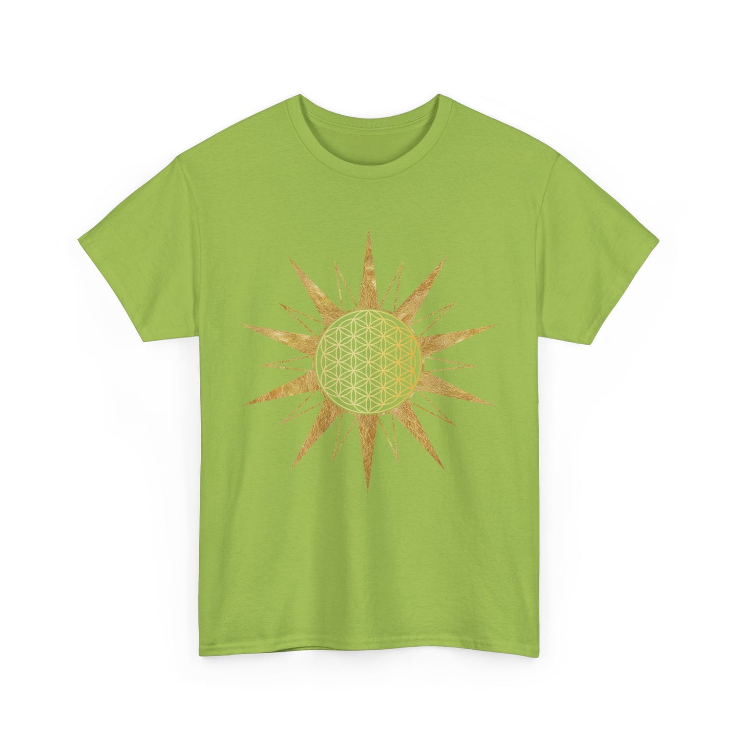 Flower of Life in Sacred Star, Sacred Geometry Tee Shirt - Graphic Tee - Yoga, Zen, Meditation Gifts Unisex Heavy Cotton Graphic Tee T-Shirt