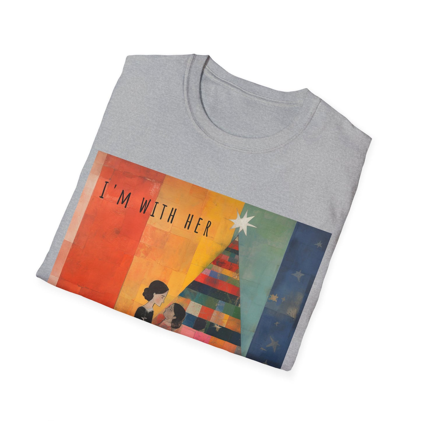 Pride Xmas - "I'm With Her" - Lesbian LGBTQ Christmas Pride Shirt Unisex Softstyle Teeshirt, T-Shirt, Gay Pride Gift, Many Colors