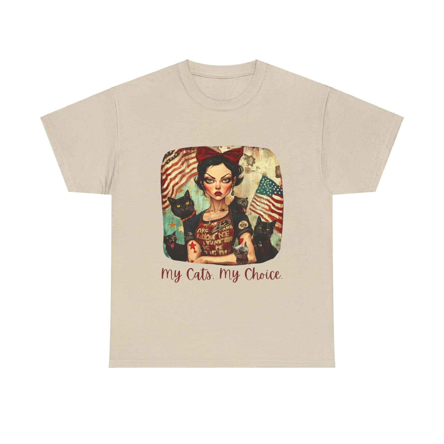 Childless Cat Lady Shirt - "My Cats My Choice" - Say NO to Ignorance- Unisex Heavy Cotton Tee