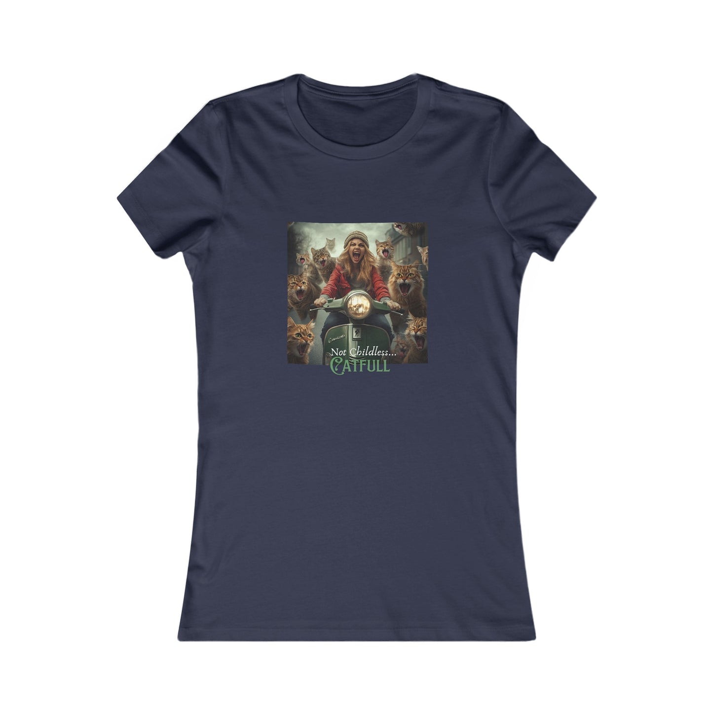 Not Childless - Catfull Cat Lady Shirt - - T-shirt, Ladies Cut Graphic Tees