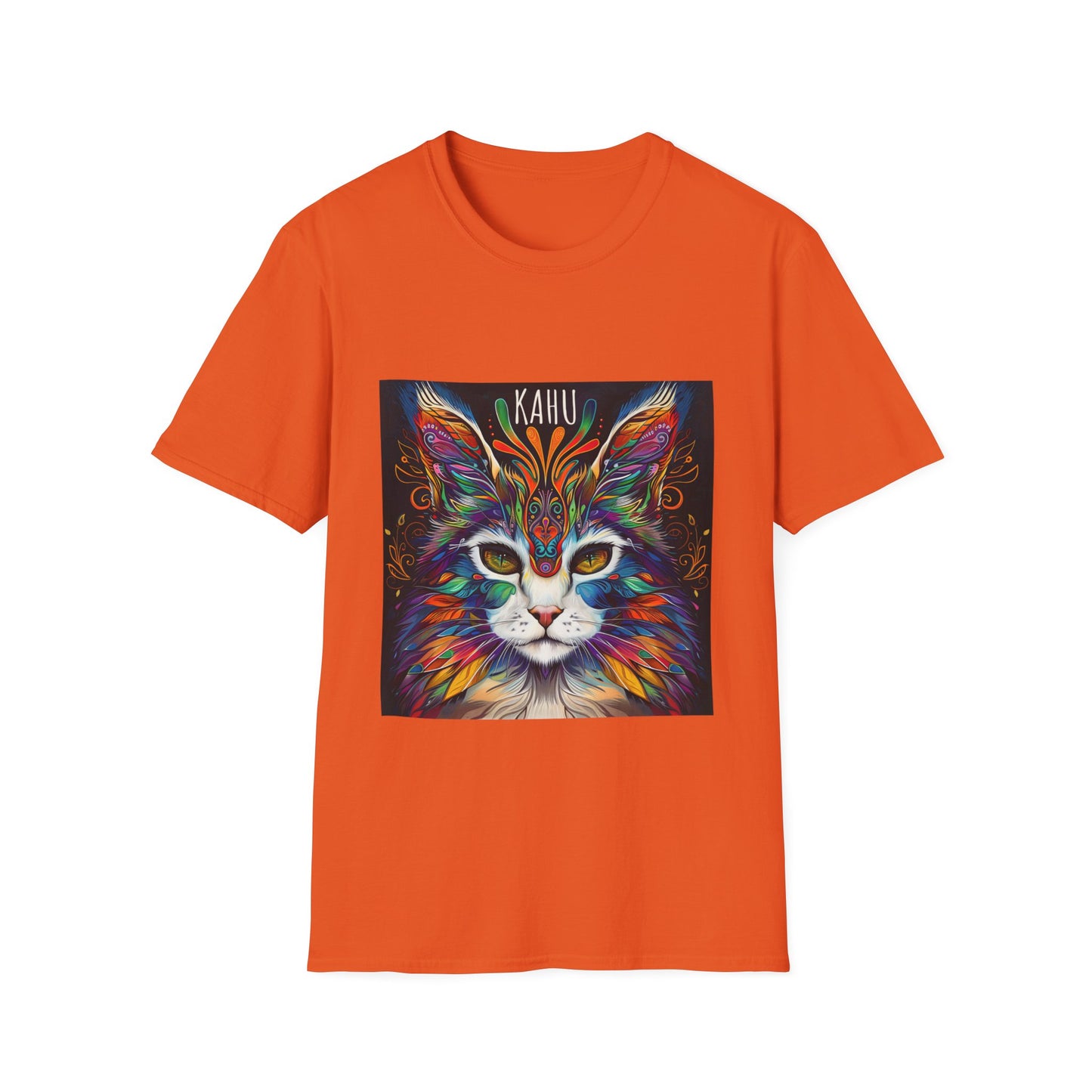 KAHU Cat Shirt, Cat Lover's Graphic Tee Graphic Unisex T- Shirt, T-Shirt Cat Lovers Gift Softstyle T-Shirt Tee Teeshirt Stylized Cat