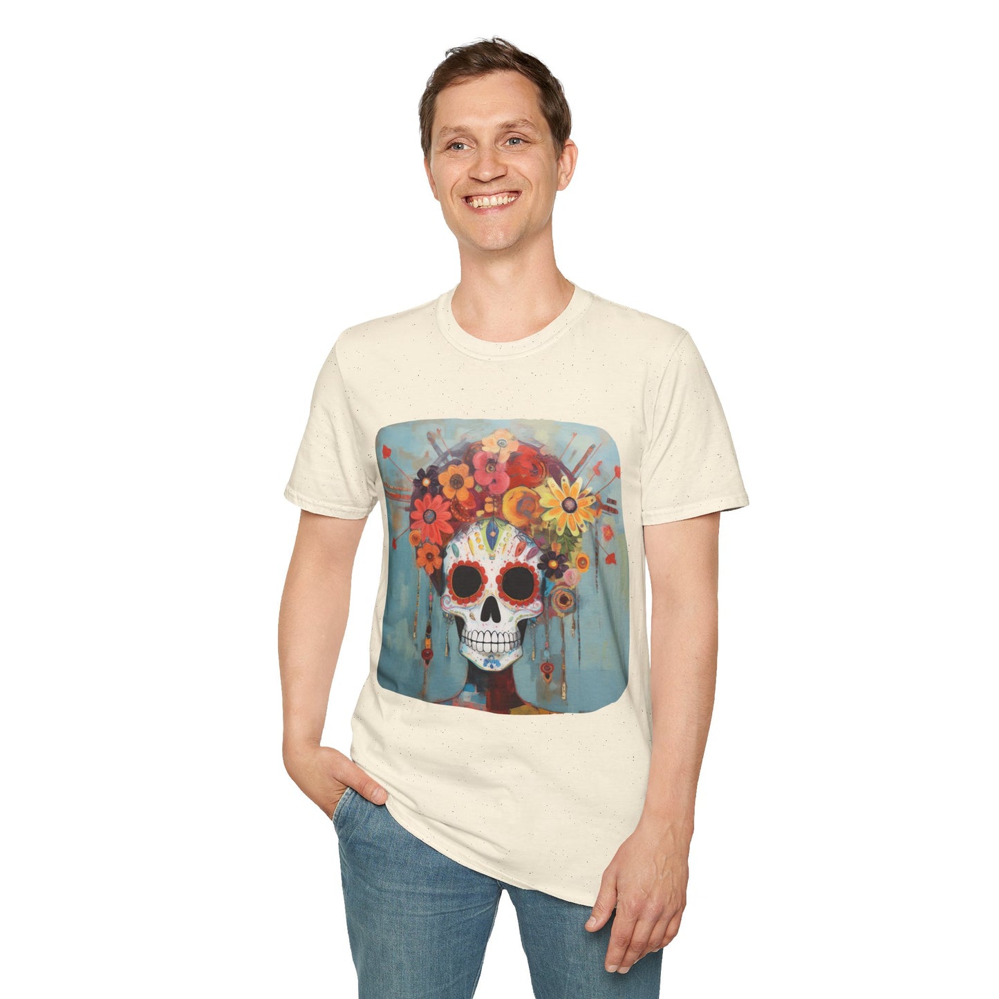 Mictecacihuatl Dia De Los Muertos Candy Skull Shirt, Teeshirt, Unisex Softstyle T-Shirt Mens Womans