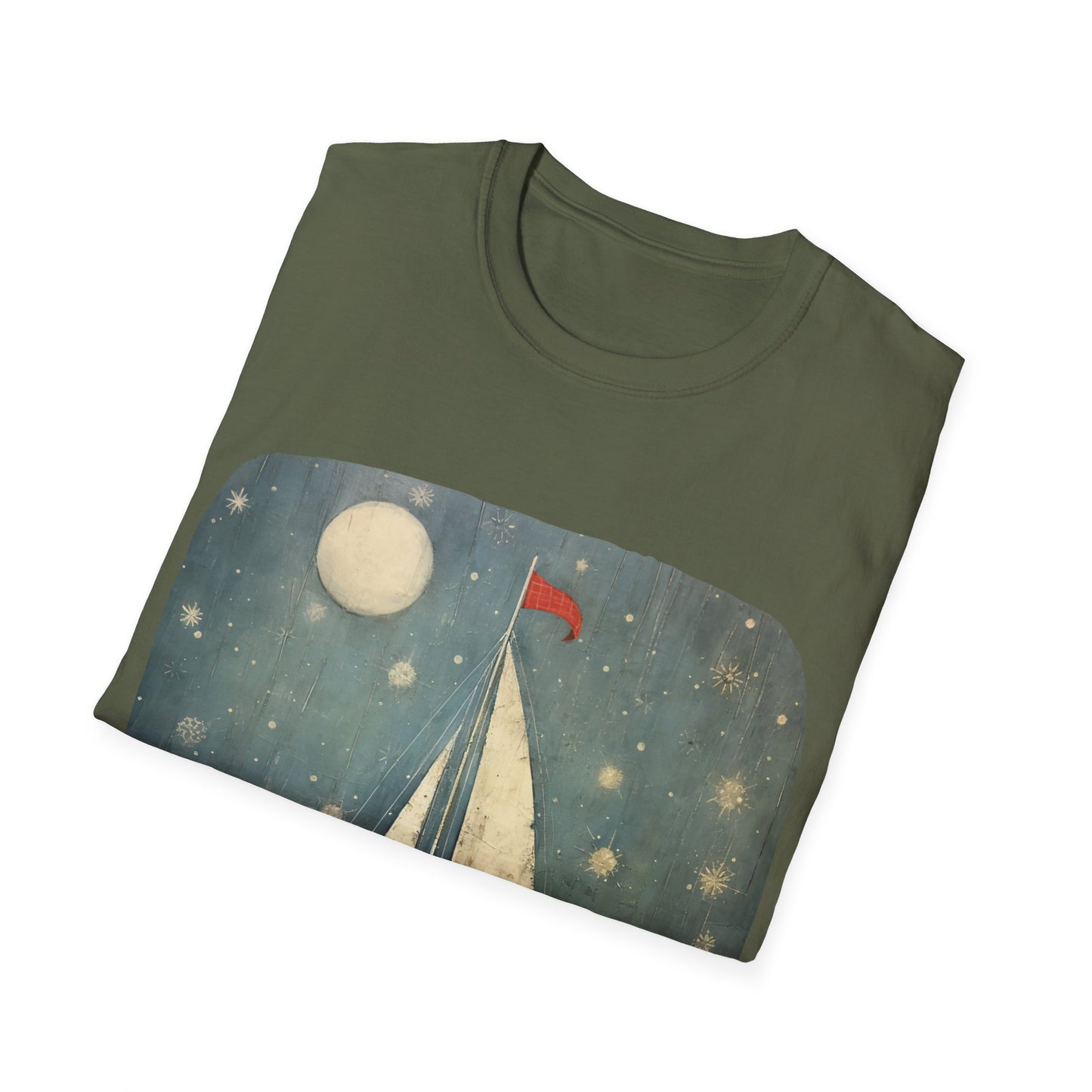 Christmas Nautical, Sailing Lover's Christmas Gift Unisex Tee Shirt, T-Shirt Sailing Gift Softstyle T-Shirt Tee Teeshirt Nautical Florida