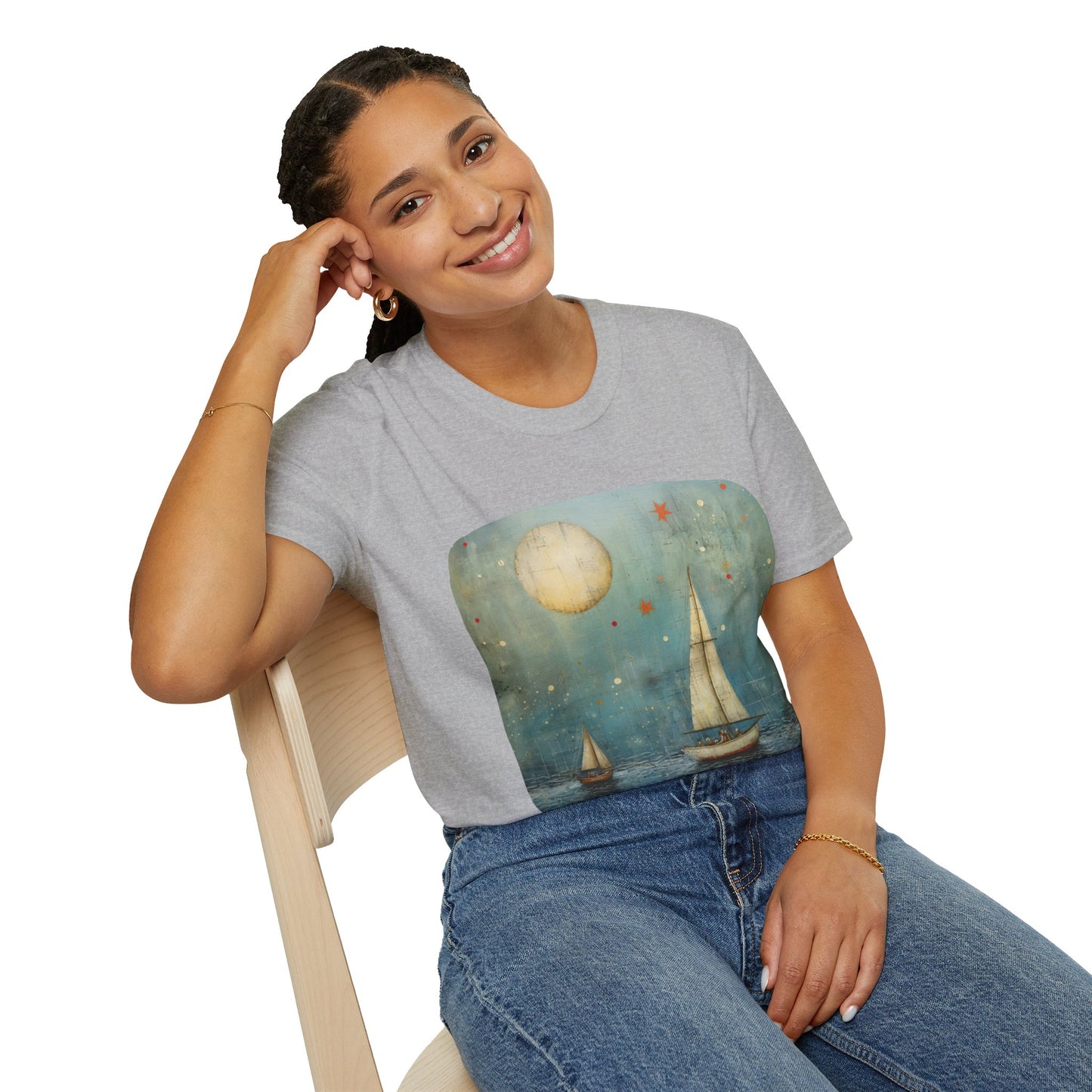 Nautical, Sailing Lover's Peaceful Seas Unisex Tee Shirt, T-Shirt Sailing Gift Softstyle T-Shirt Tee Teeshirt Nautical Florida Gift