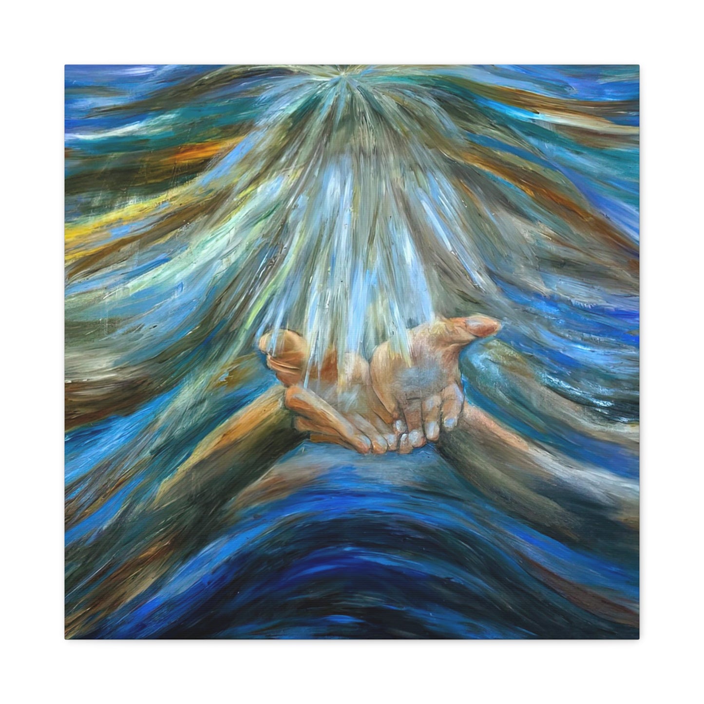 Reiki, Hands of Grace, Hands of Light, Creation, Spiritual, Religious Wall Art, Canvas Gallery Wraps, Wall Print Art Oil Painting,
