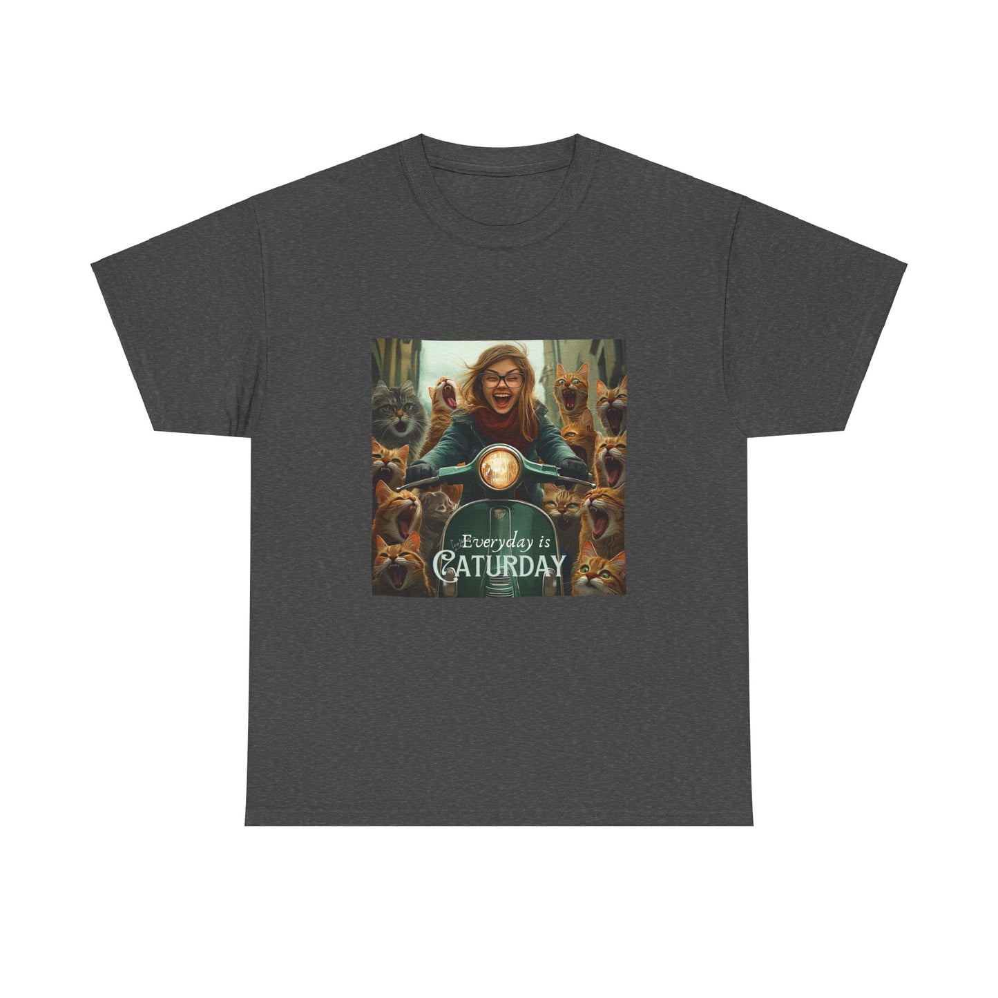 Childless Cat Lady Shirt - "Every Day is Caturday" - , Say NO to Ignorance -Unisex Heavy Cotton Tee