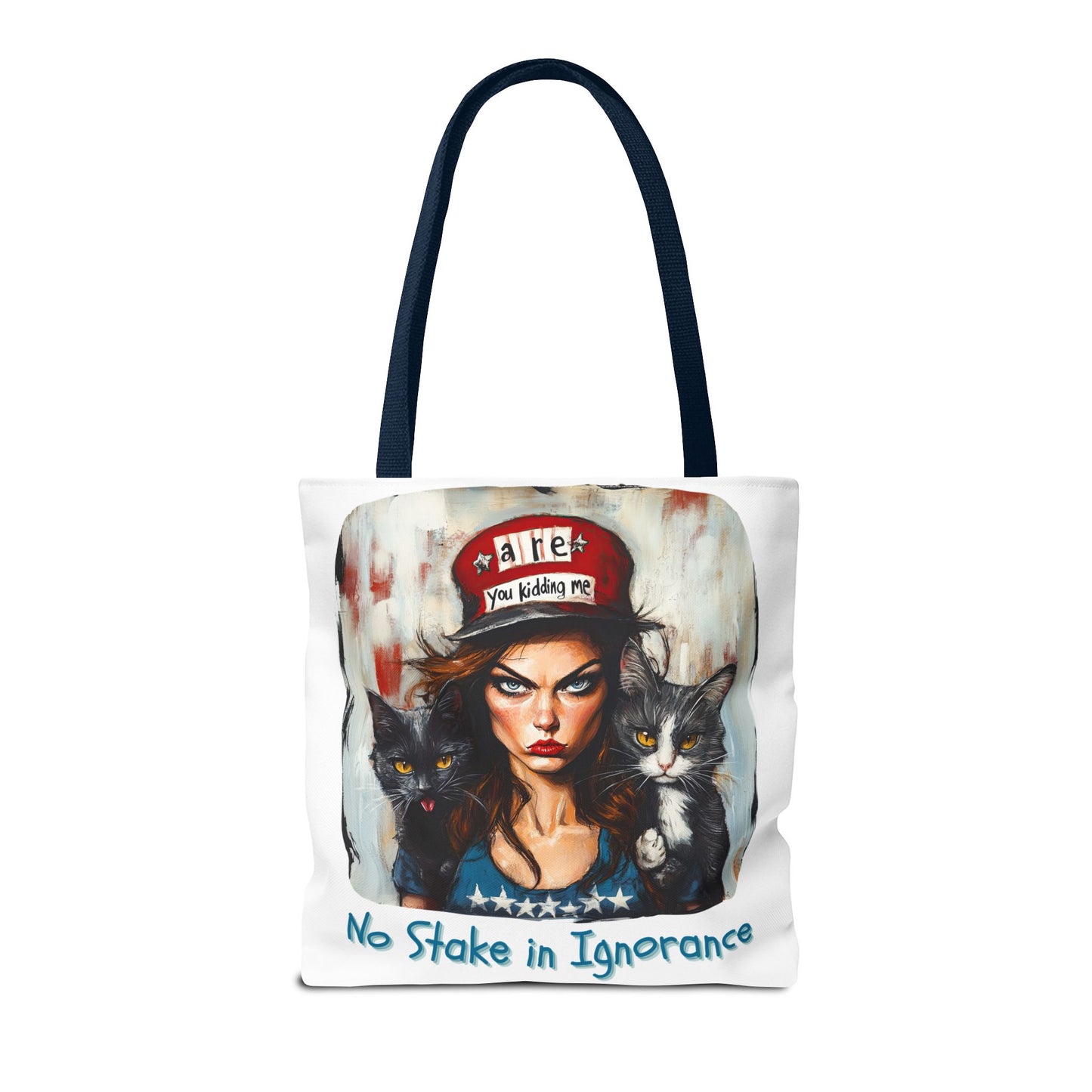 "No Stake In Ignorance" Childless Cat Lady - Childless Cat Lady Tote Bag (AOP)