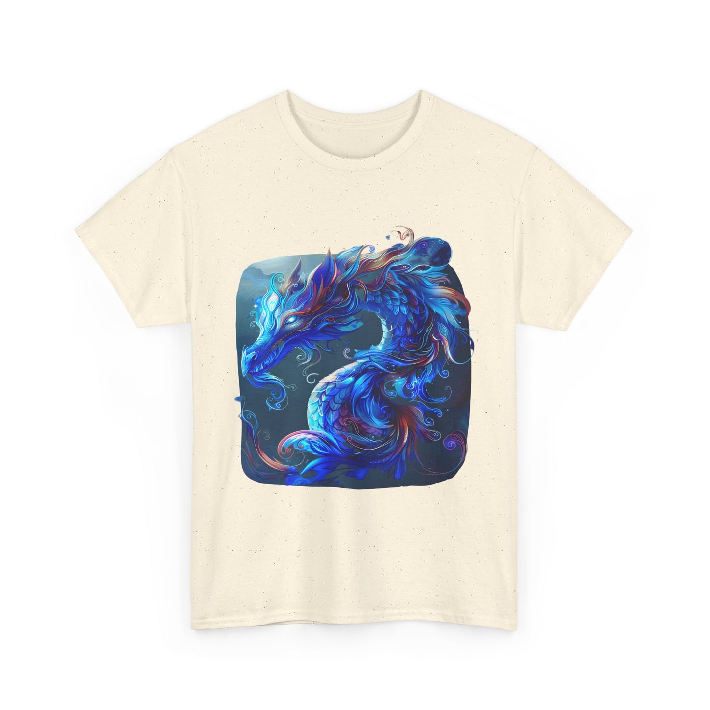 Blue Water Dragon Graphic Tee - Dragons T-shirt - Dragon Lovers Unisex Heavy Cotton Tee T-Shirt