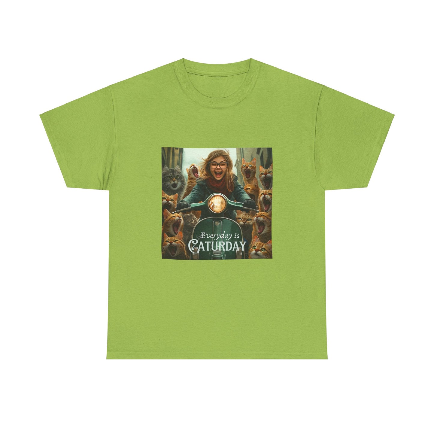 Childless Cat Lady Shirt - "Every Day is Caturday" - , Say NO to Ignorance -Unisex Heavy Cotton Tee