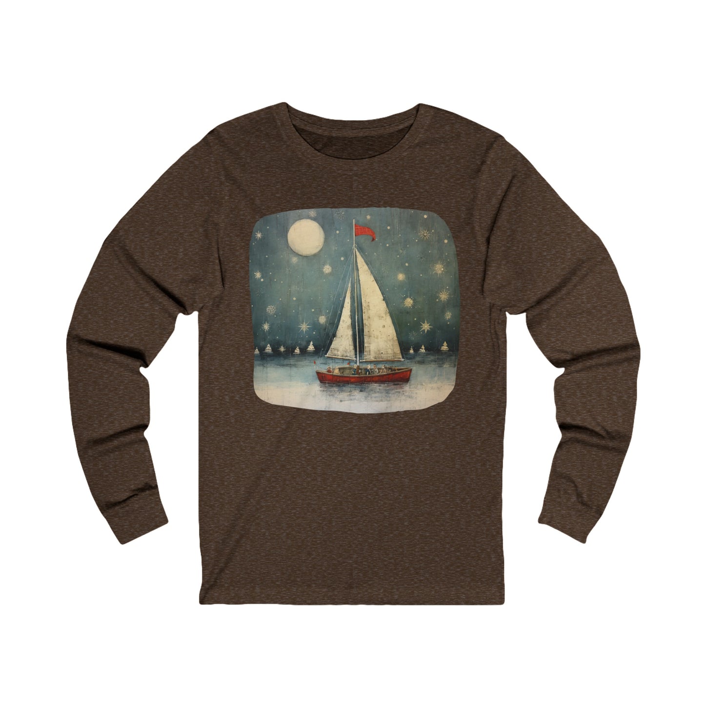 Nautical Sailing NIght Sailing Long Sleeve Shirt Sailor Gift Unisex Jersey Long Sleeve Tee Shirt, T-Shirt, Boat, Florida Holiday