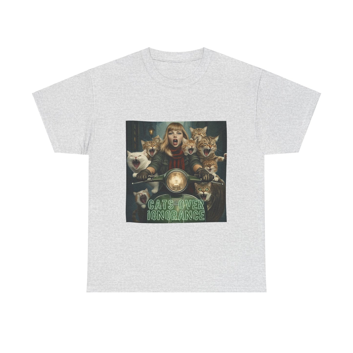 Childless Cat Lady Shirt - "Cats Over Ignorance" - Say NO to Ignorance - Unisex Heavy Cotton Tee