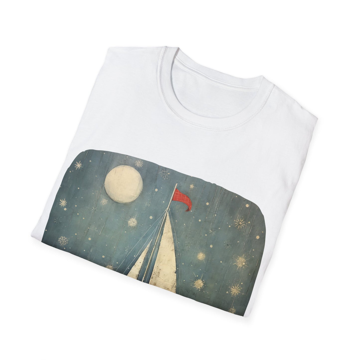 Christmas Nautical, Sailing Lover's Christmas Gift Unisex Tee Shirt, T-Shirt Sailing Gift Softstyle T-Shirt Tee Teeshirt Nautical Florida