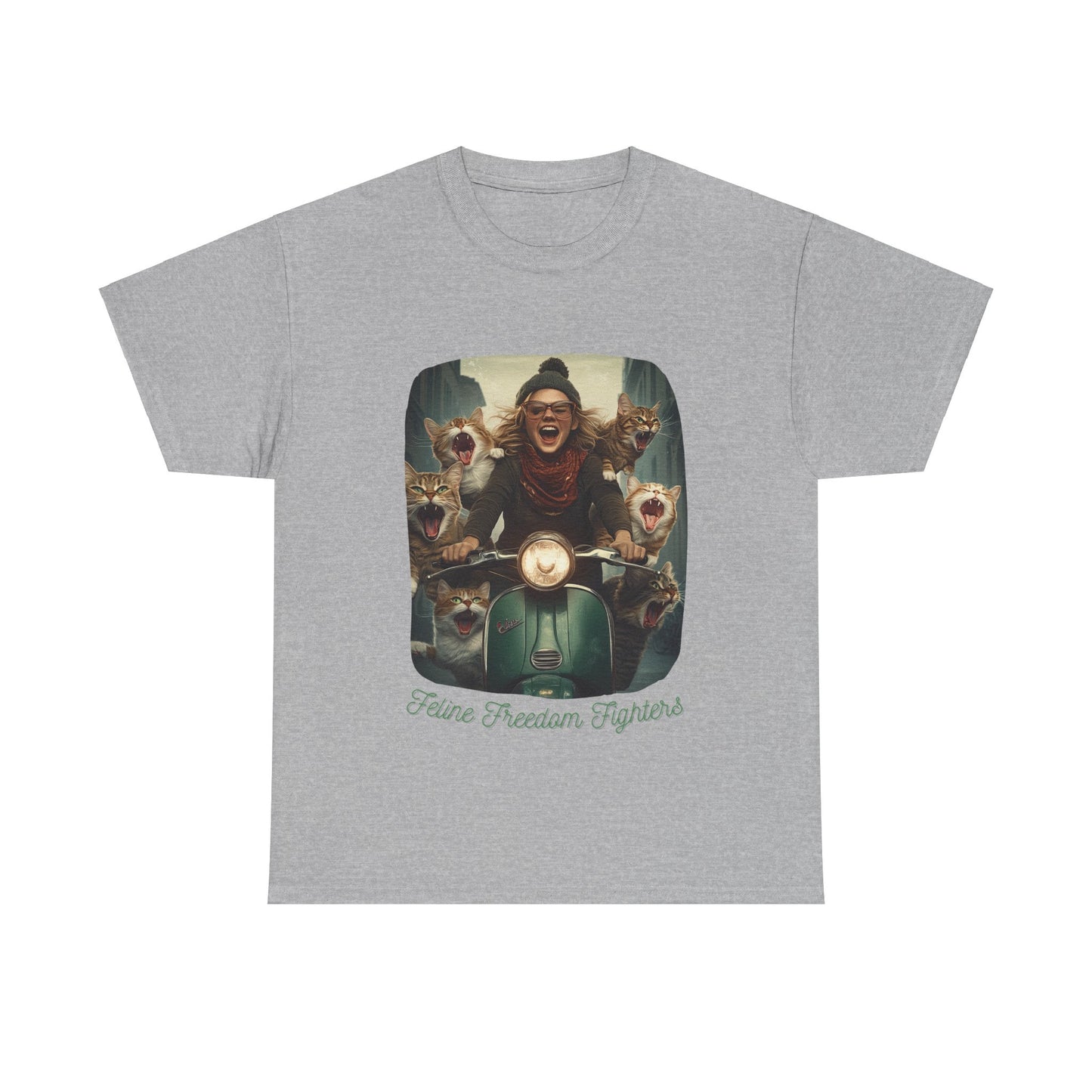 Childless Cat Lady Shirt - "Feline Freedom Fighters" - Say NO to Ignorance-Unisex Heavy Cotton Tee