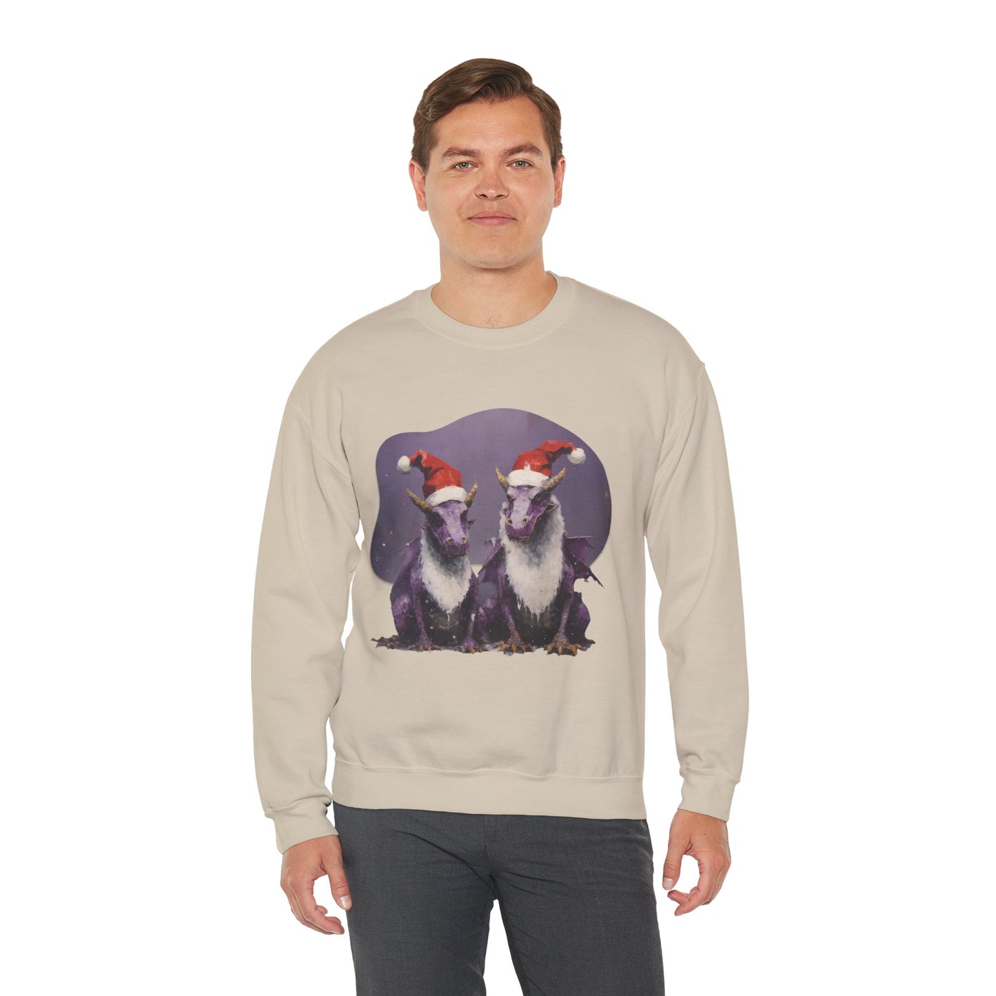 Christmas Dragons, Holiday Dragons with Santa Hat, Gift Shirt Dragon Gifts, Holiday Cheer Shirt, Unisex sweatshirt