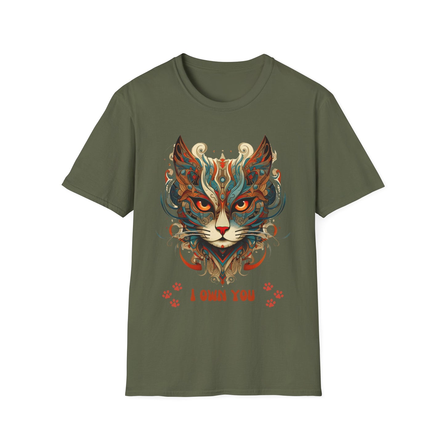I Own You Cat Paws, Cat Lover's Gift Unisex Tee Shirt, T-Shirt Cat Lovers Gift Softstyle T-Shirt Tee Teeshirt Stylized Exotic Cat