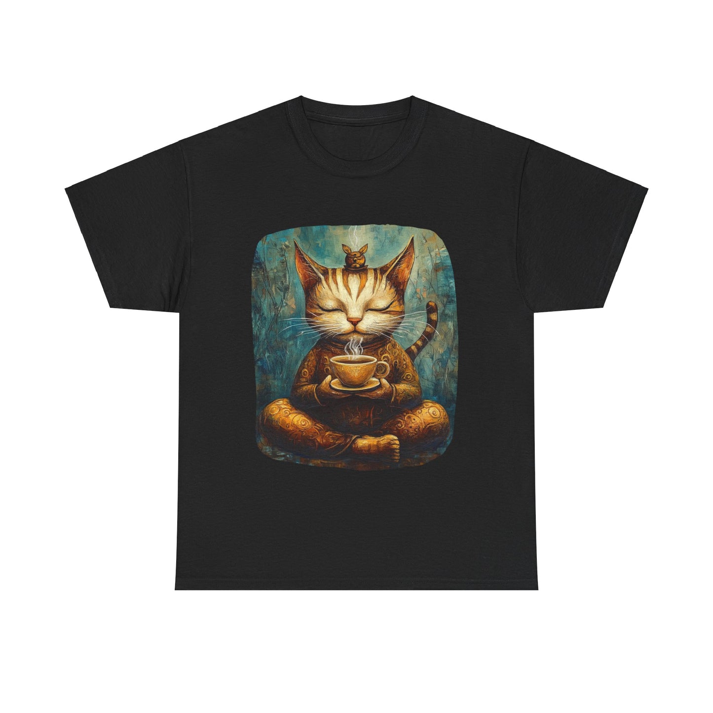 Coffee Cat (Ver 5) - Cats and Coffee , Tea Shirt - T-shirt Coffee Lover - Cat Lover Unisex Heavy Cotton Tee T-Shirt