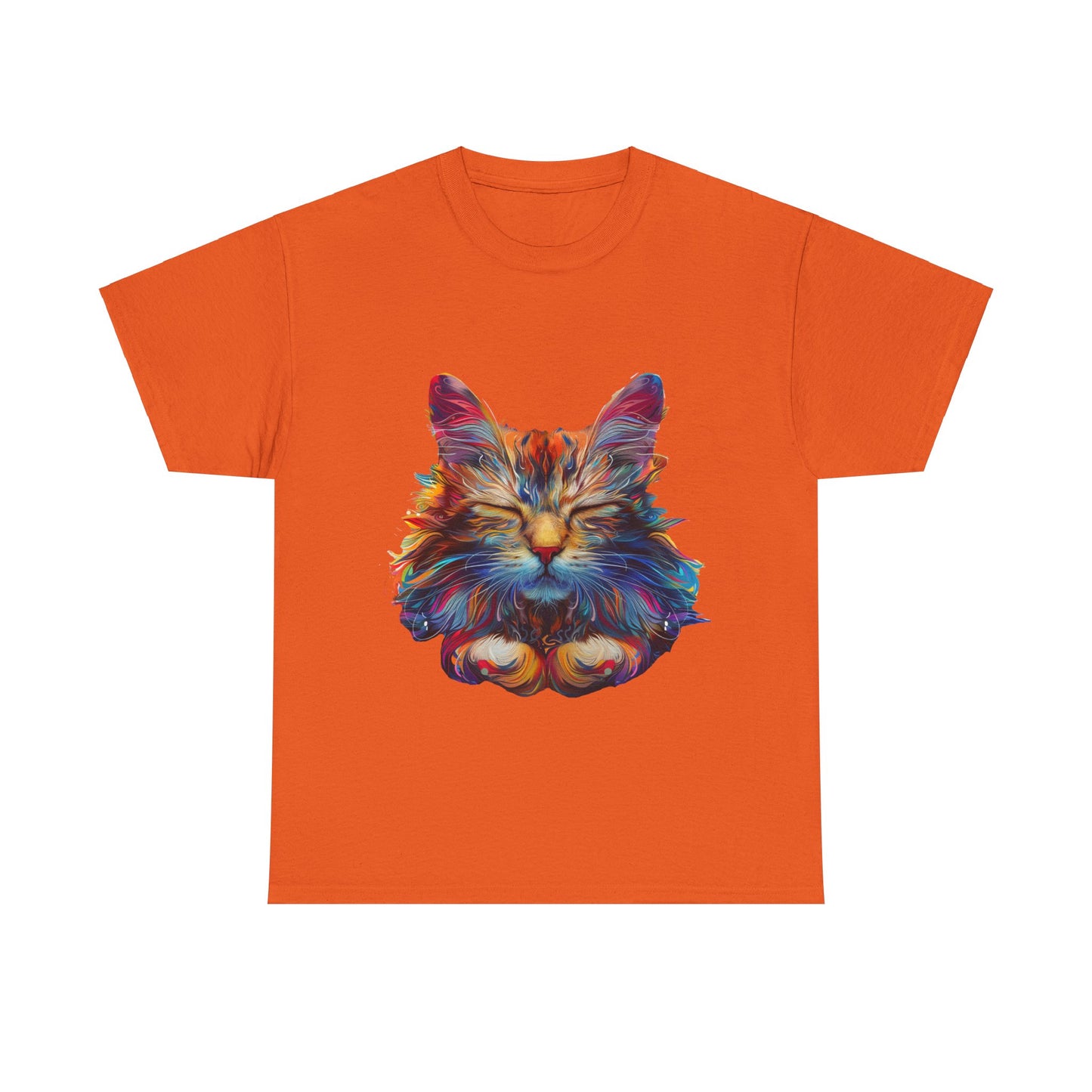 Meditating Cat, Zen Cat, Cat Gift Unisex Heavy Cotton Tee T-Shirt