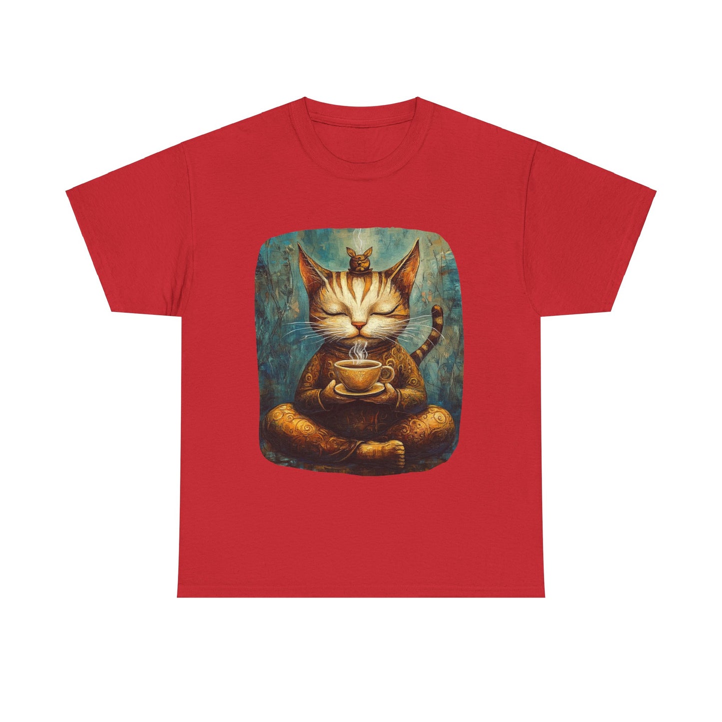 Coffee Cat (Ver 5) - Cats and Coffee , Tea Shirt - T-shirt Coffee Lover - Cat Lover Unisex Heavy Cotton Tee T-Shirt