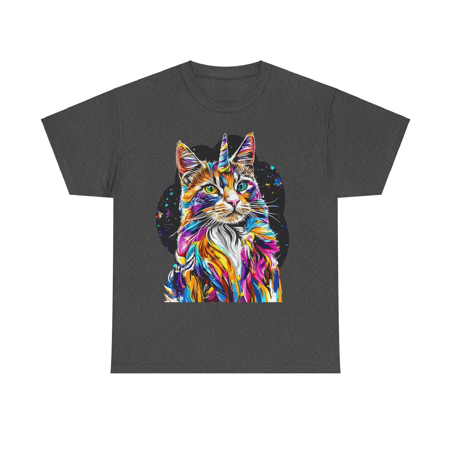 Very Serious Unicorn Cat Graphic Tee - Cat Unicorn Mythical Creature Gift Unisex Heavy Cotton Tee T-Shirt