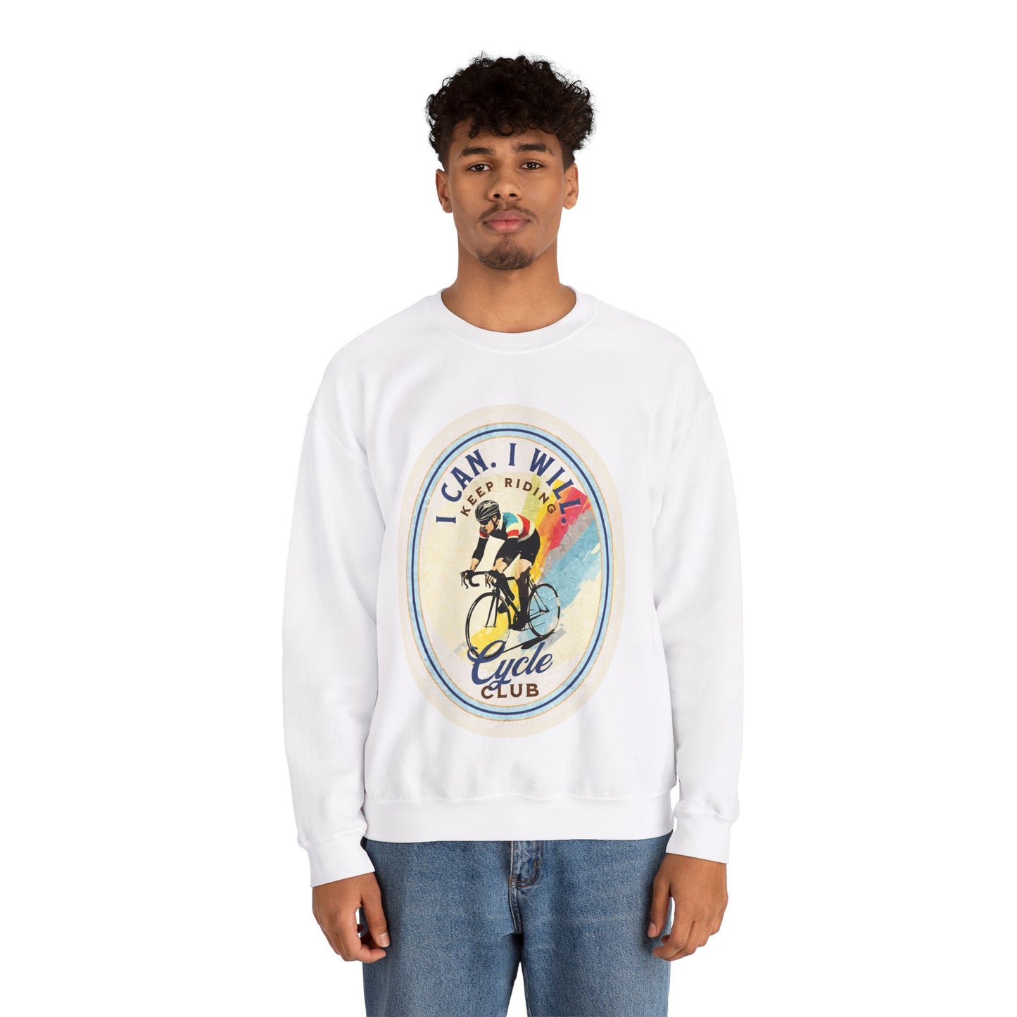 Cycle Club. I Can I Will Bicycle Gift Cycling Lovers Gift - Inspirational Unisex Long Sleeve Jersey Cotton Shirt Mens Women's Sweatshirt Sweat Shirt