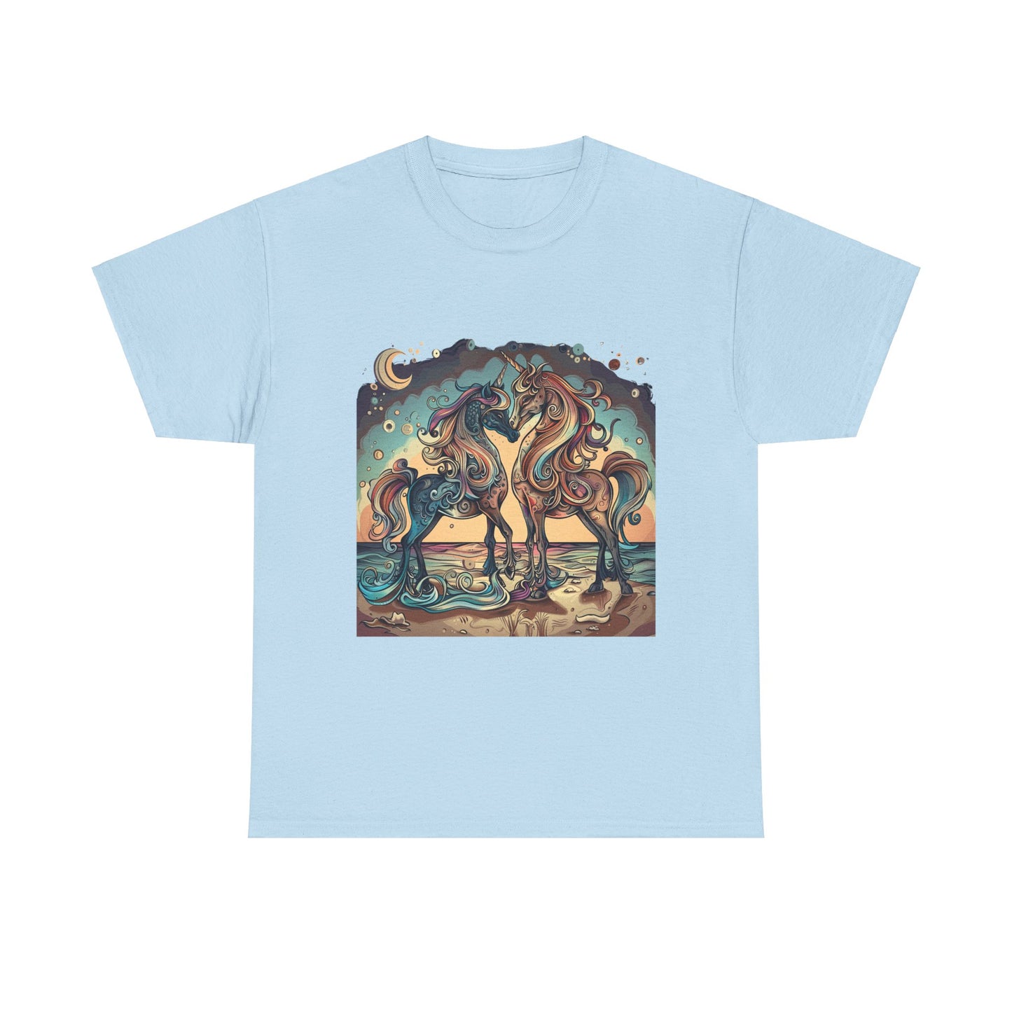 Unicorn Couple, Unicorn Lovers Graphic Tee Unisex Heavy Cotton Tee T-Shirt
