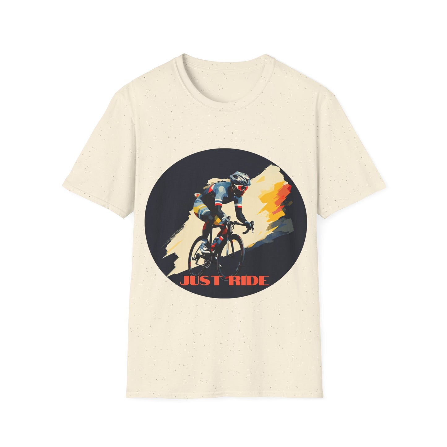 Just Ride - Cycle Bicycle Gift, T Shirt, Colorful Cycling Shirt Mens Woman's Unisex Shirt, Softstyle T-Shirt Tee Teeshirt