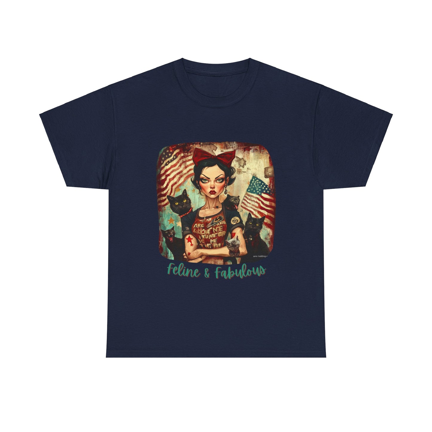 Childless Cat Lady Shirt - "Feline & Fabulous" - Say NO to Ignorance - Unisex Heavy Cotton Tee
