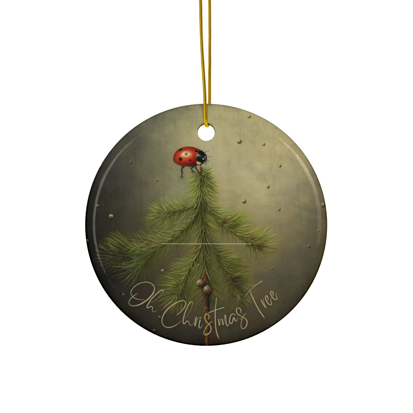 Adorable Lady Bug Christmas Tree Ornament, Lady Bugs Gift Ceramic Lady Bug Ornament Brings Good Luck Charm