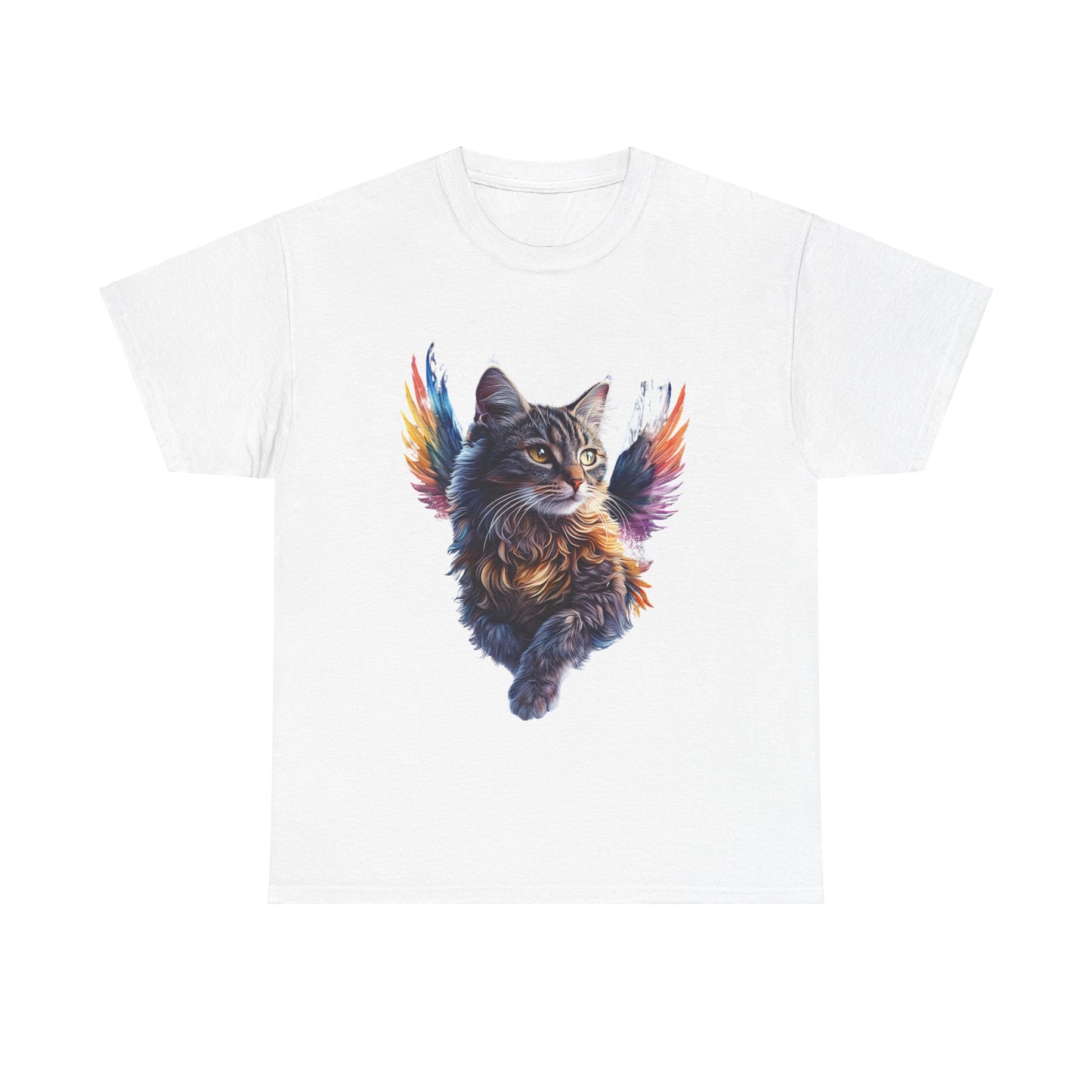 Angel Cat, Cat Memorial Cat with Angel Wings Graphic Tee- Cat Gift Unisex Heavy Cotton Tee T-Shirt