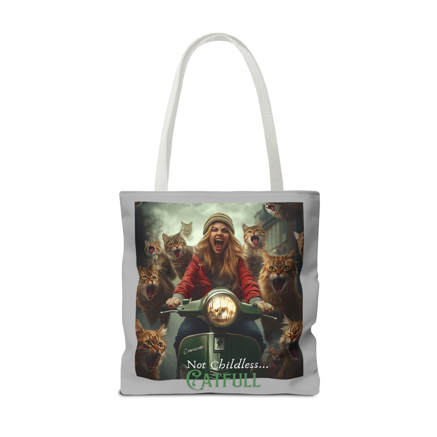 "Not Childless... Catfull" Cat Lady Tote Bag Childless Cat Lady Tote Bag (AOP)
