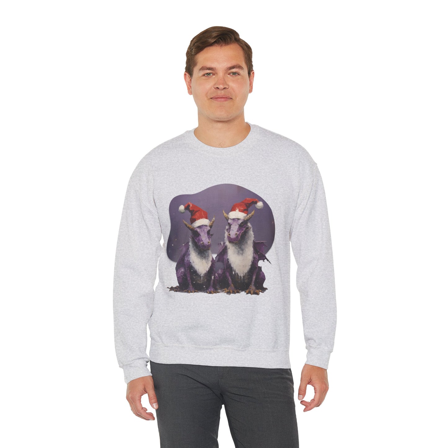 Christmas Dragons, Holiday Dragons with Santa Hat, Gift Shirt Dragon Gifts, Holiday Cheer Shirt, Unisex sweatshirt