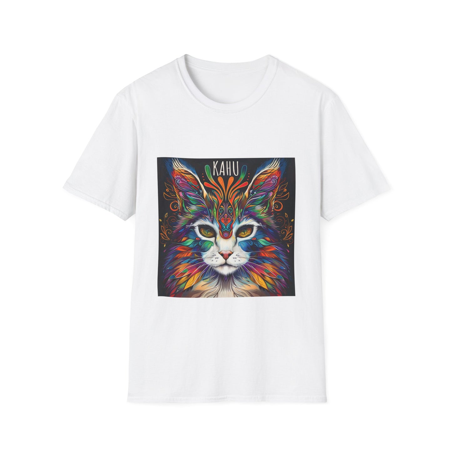KAHU Cat Shirt, Cat Lover's Graphic Tee Graphic Unisex T- Shirt, T-Shirt Cat Lovers Gift Softstyle T-Shirt Tee Teeshirt Stylized Cat