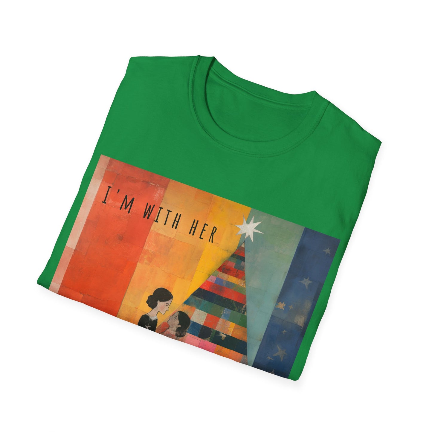 Pride Xmas - "I'm With Her" - Lesbian LGBTQ Christmas Pride Shirt Unisex Softstyle Teeshirt, T-Shirt, Gay Pride Gift, Many Colors