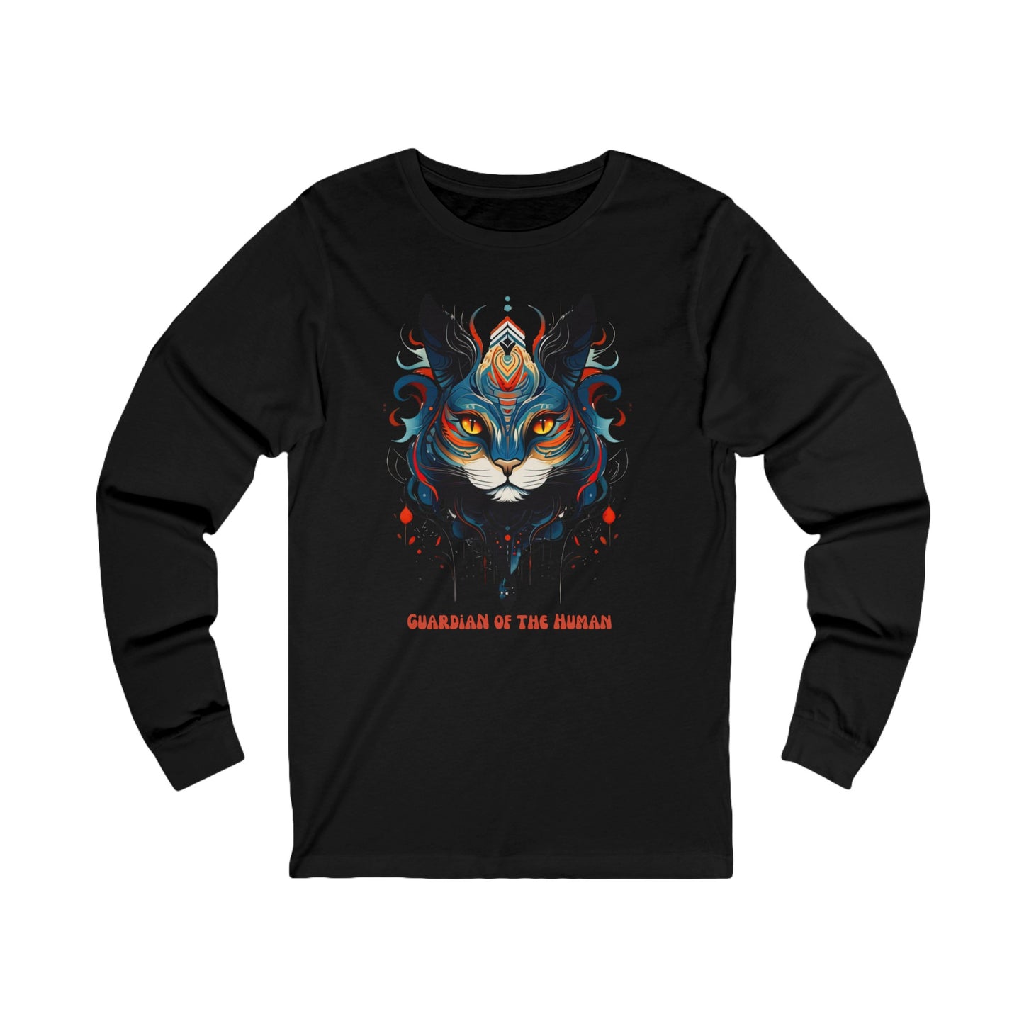 Guardian of the Human - Black Cat Shirt Cat, Lover's Gift Unisex Jersey Long Sleeve Tee Shirt, T-Shirt, Exotic Cat