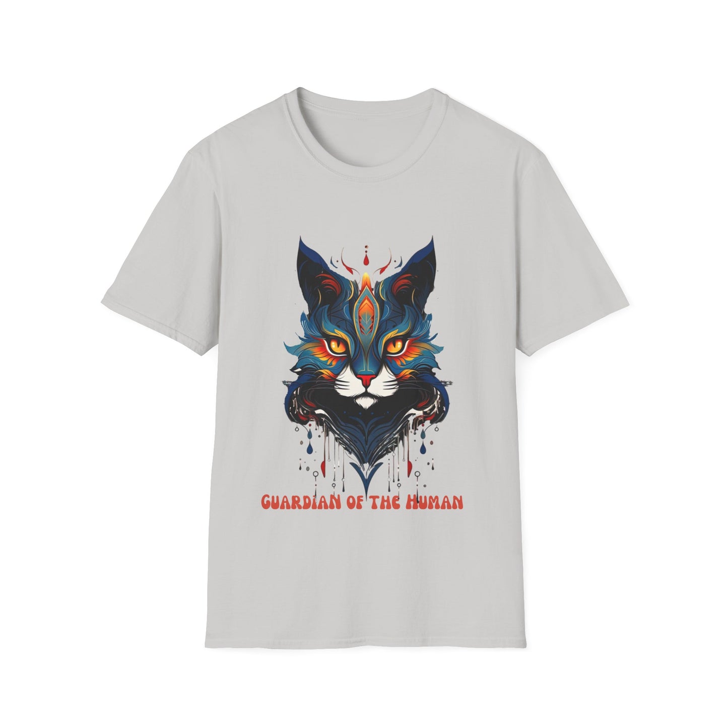 Guardian of the Human, Cat Lover's Gift Unisex Tee Shirt, T-Shirt Cat Lovers Gift Softstyle T-Shirt Tee Teeshirt Stylized Cat