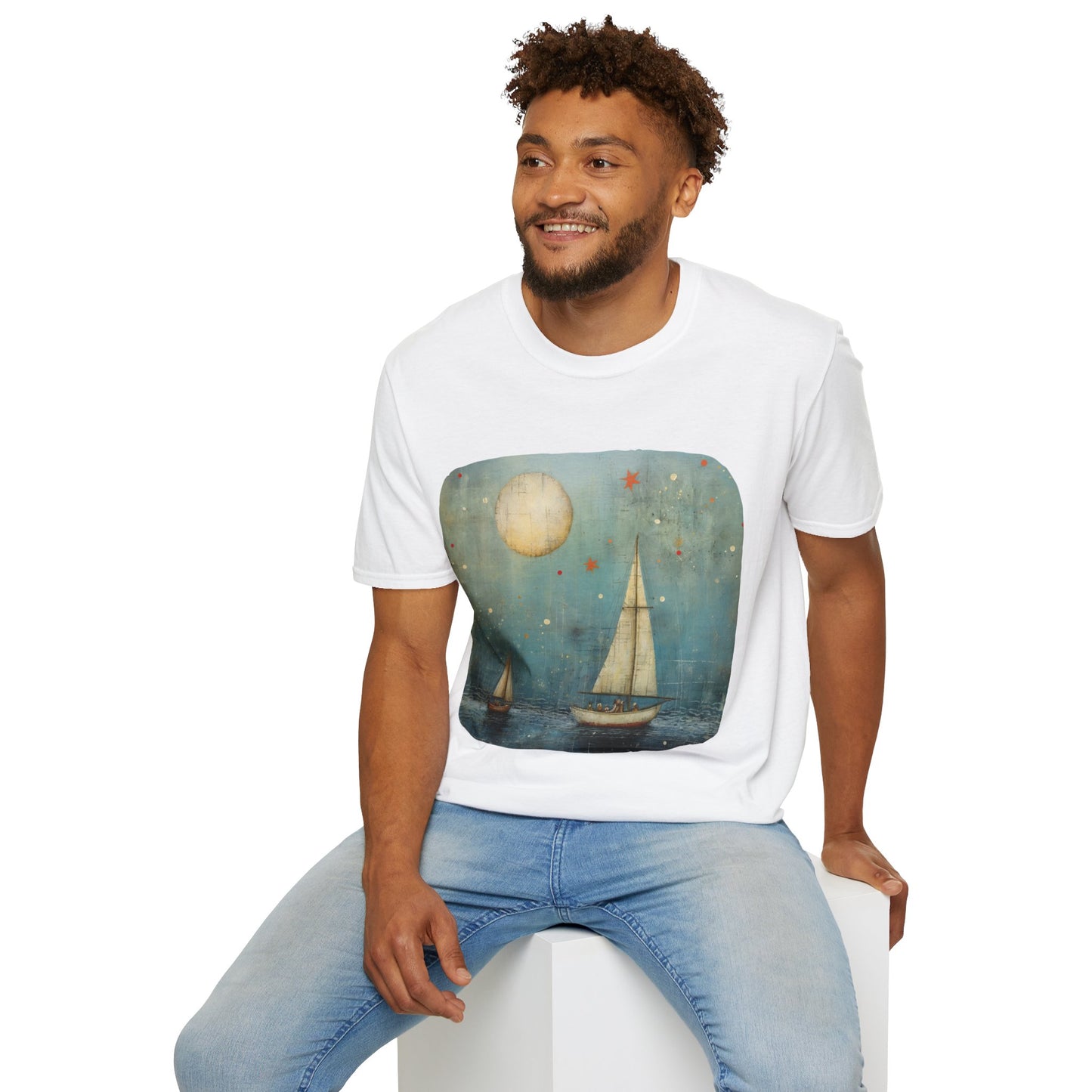 Nautical, Sailing Lover's Peaceful Seas Unisex Tee Shirt, T-Shirt Sailing Gift Softstyle T-Shirt Tee Teeshirt Nautical Florida Gift