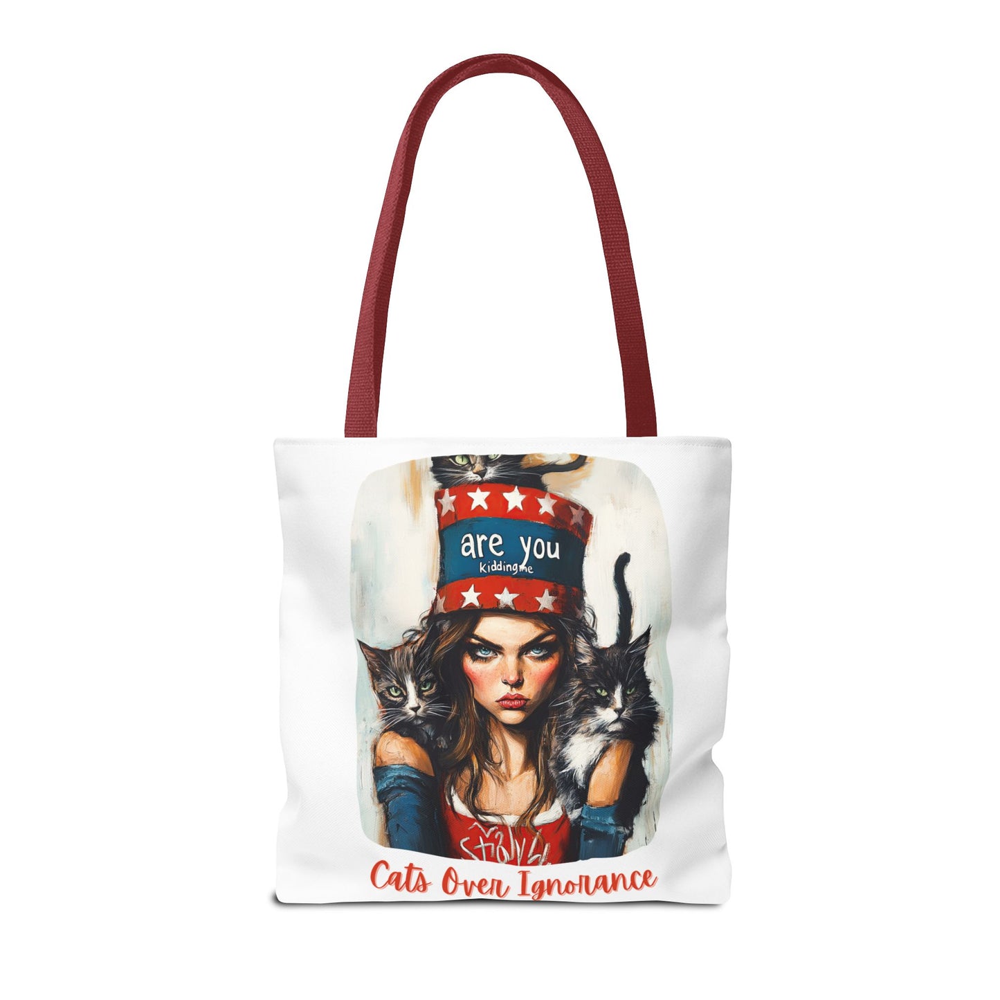 "Cats Over Ignorance" Childless Cat Lady Tote Bag (AOP)
