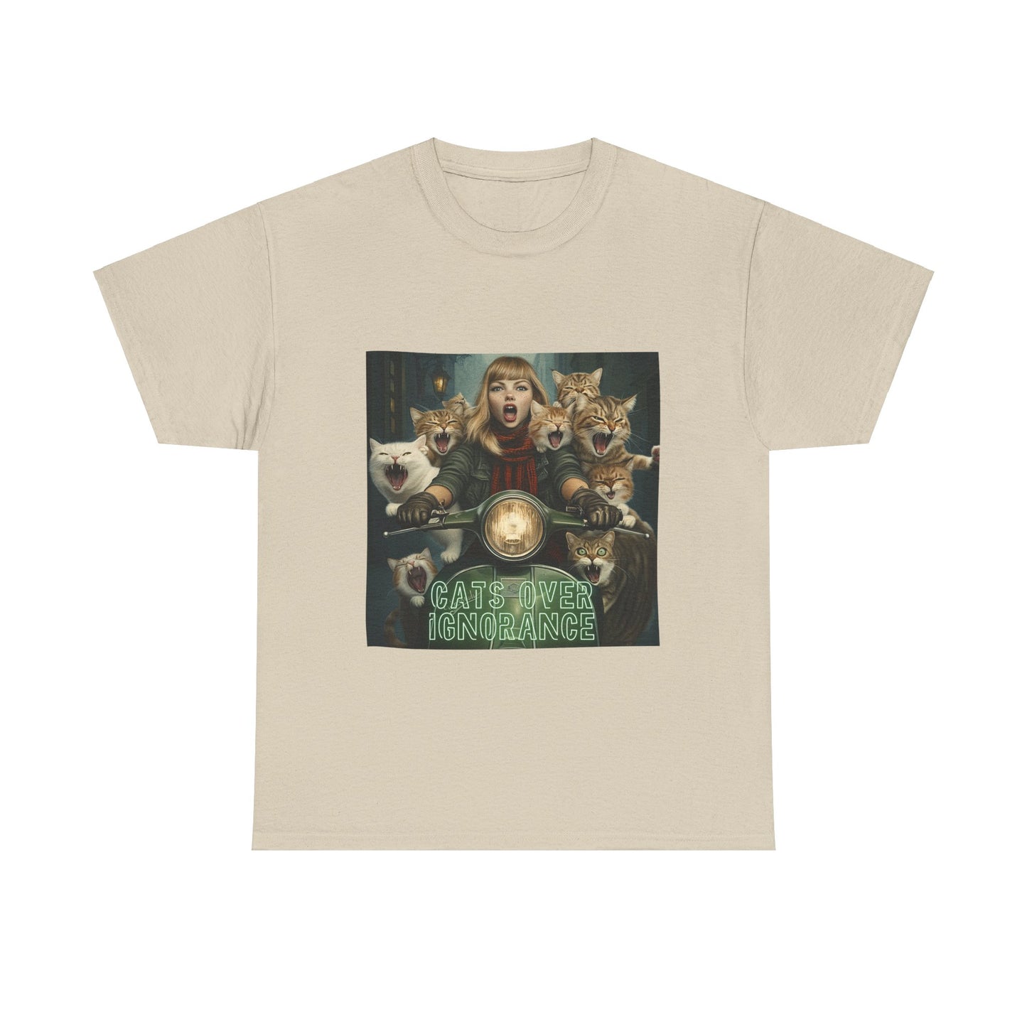 Childless Cat Lady Shirt - "Cats Over Ignorance" - Say NO to Ignorance - Unisex Heavy Cotton Tee